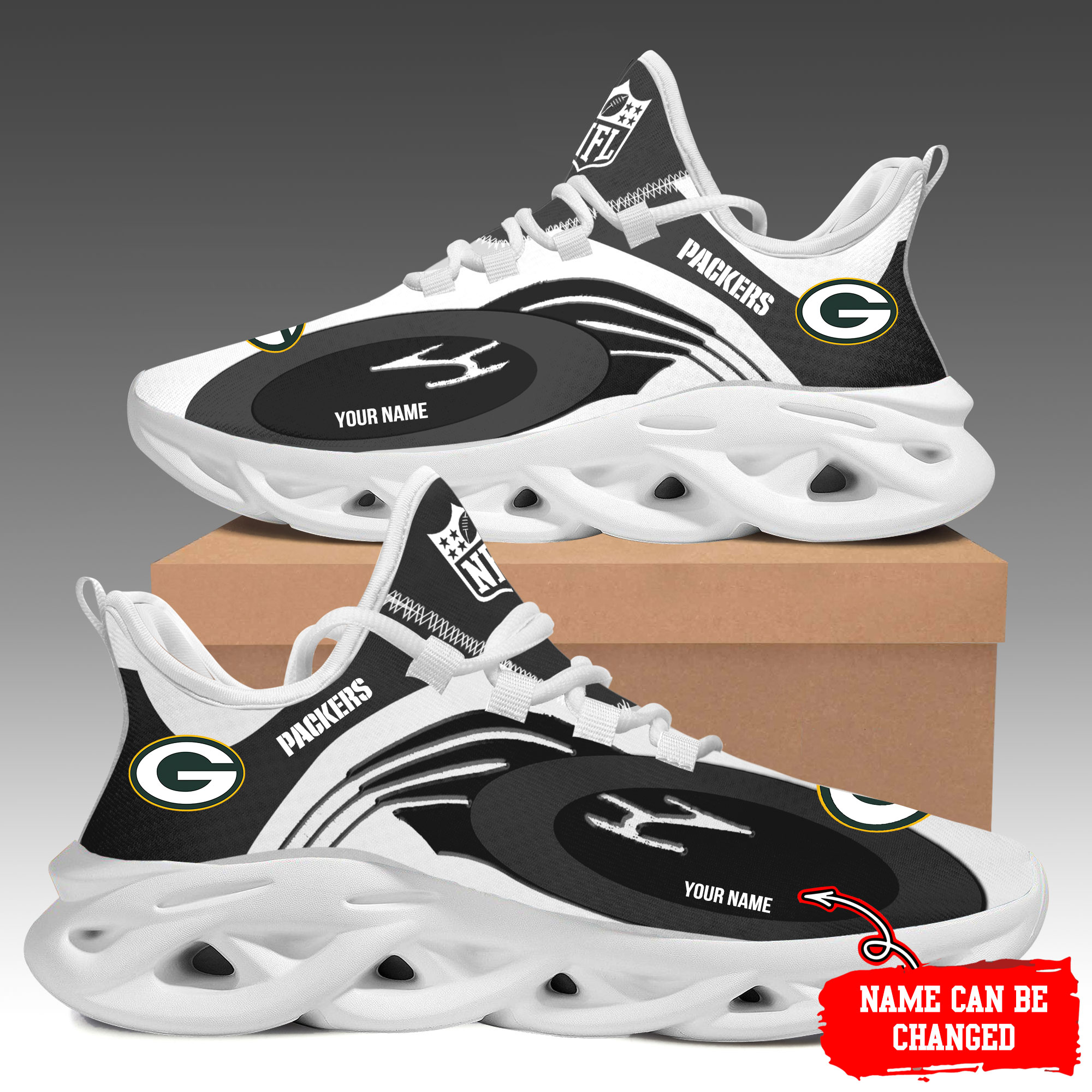 JWFancy Green Bay Packers Max Soul Shoes Sneakers For Men And Women