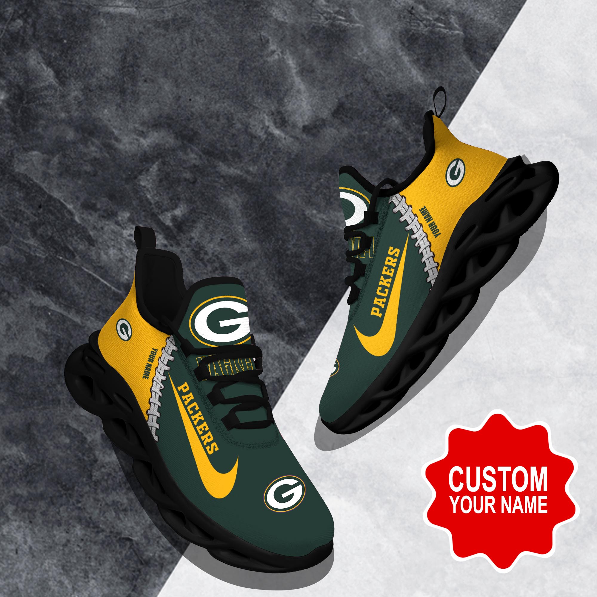 JWFancy Green Bay Packers Max Soul Shoes Sneakers For Men And Women