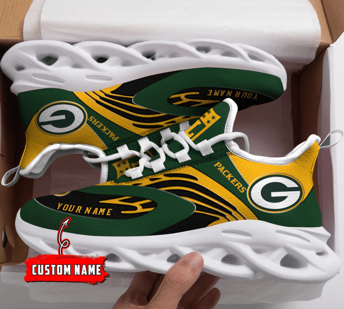 JWFancy Green Bay Packers NFL Max Soul Shoes Sneakers For Men And Women