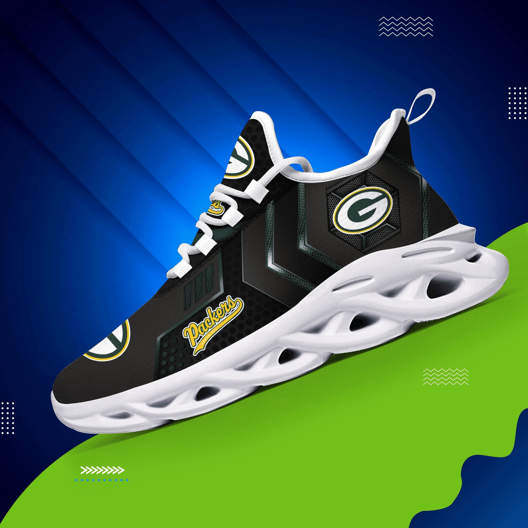 JWFancy Green Bay Packers NFL Max Soul Shoes Sneakers For Men And Women