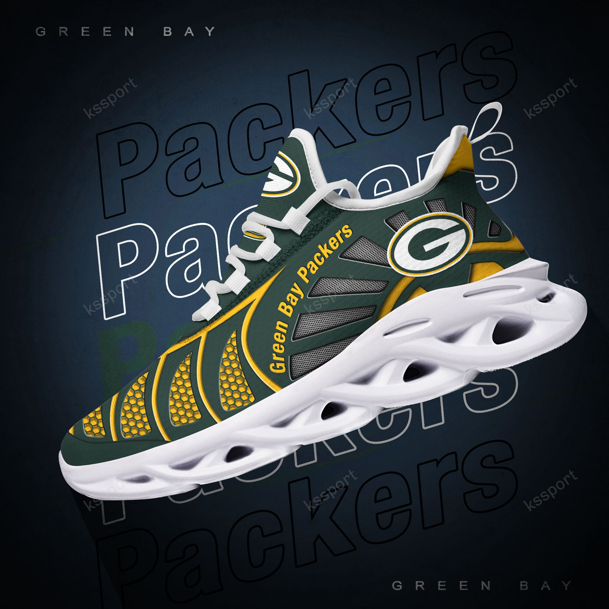 JWFancy Green Bay Packers NFL Max Soul Shoes Sneakers For Men And Women
