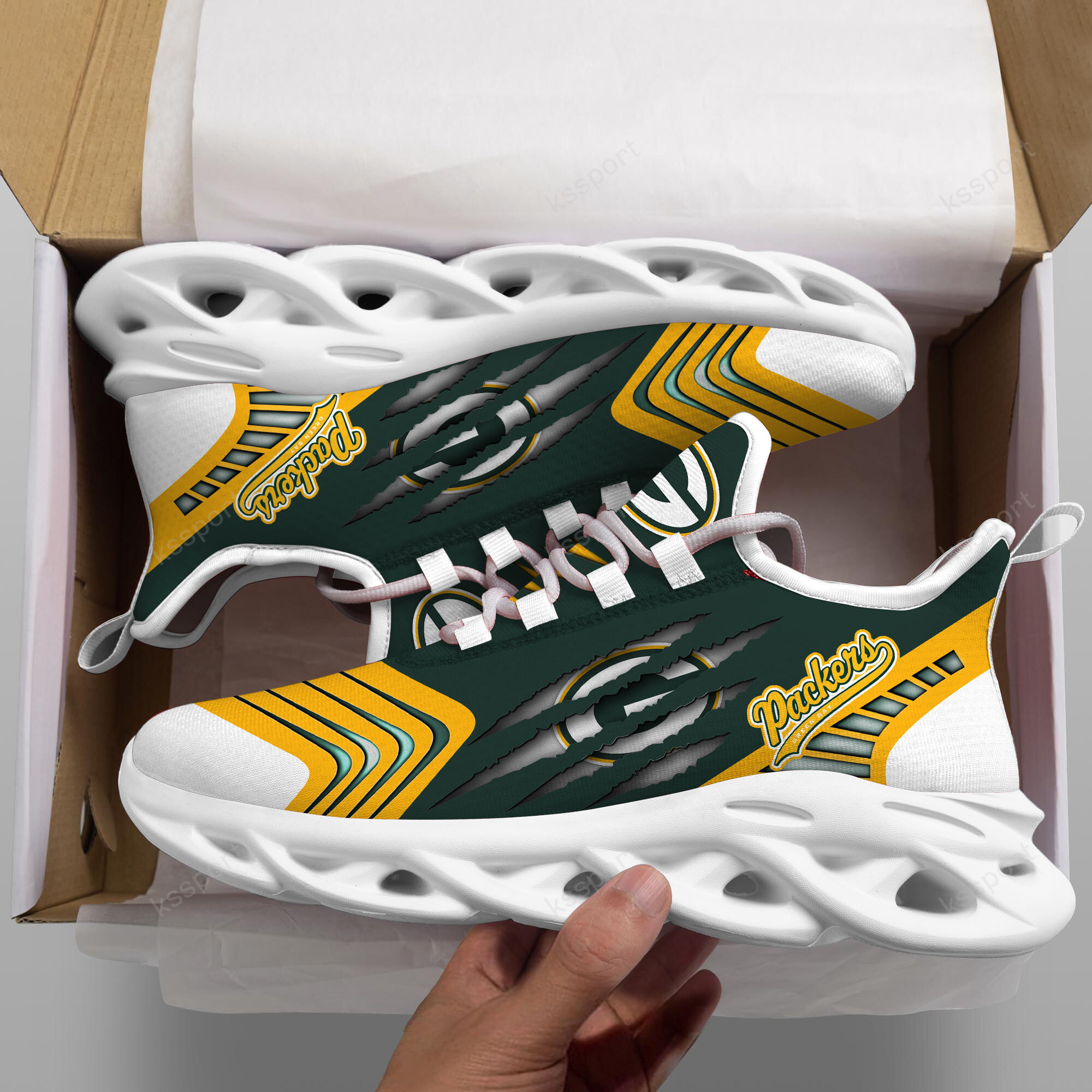 JWFancy Green Bay Packers NFL Max Soul Shoes Sneakers For Men And Women