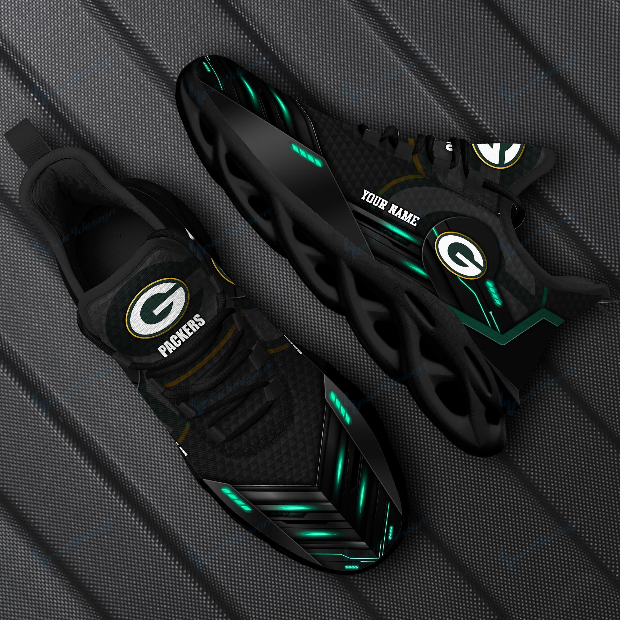 JWFancy Green Bay Packers NFL Max Soul Shoes Sneakers For Men And Women