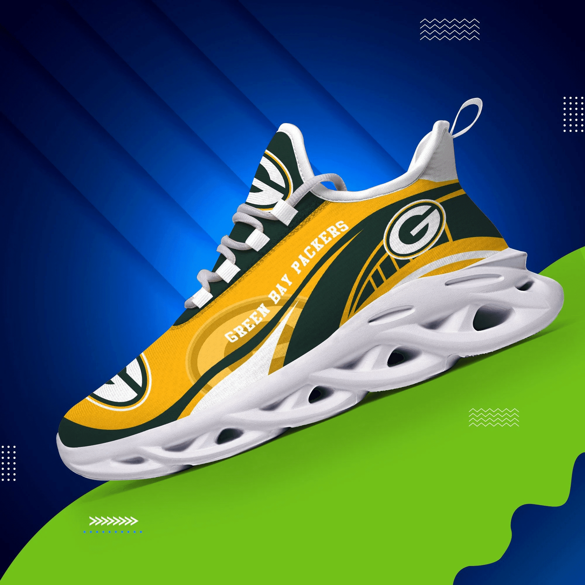 JWFancy Green Bay Packers NFL Max Soul Shoes Sneakers For Men And Women