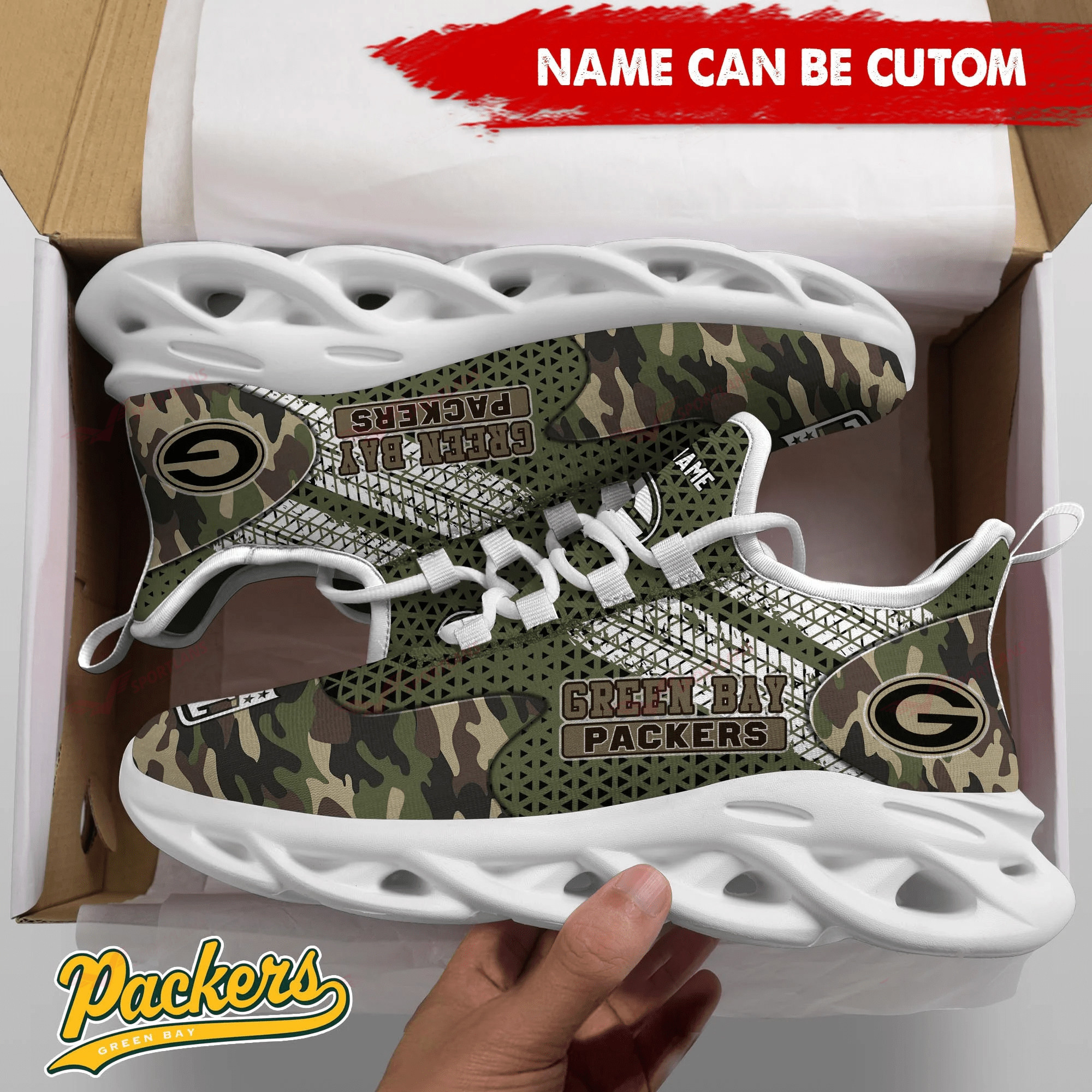 JWFancy Green Bay Packers NFL Max Soul Shoes Sneakers For Men And Women