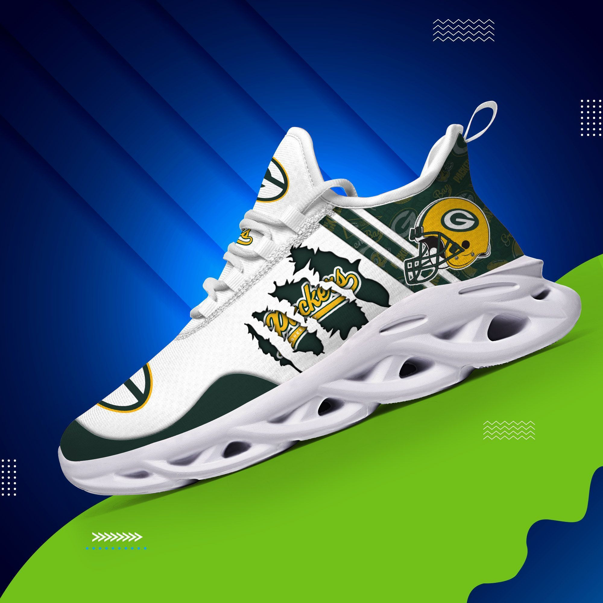 JWFancy Green Bay Packers NFL Max Soul Shoes Sneakers For Men And Women