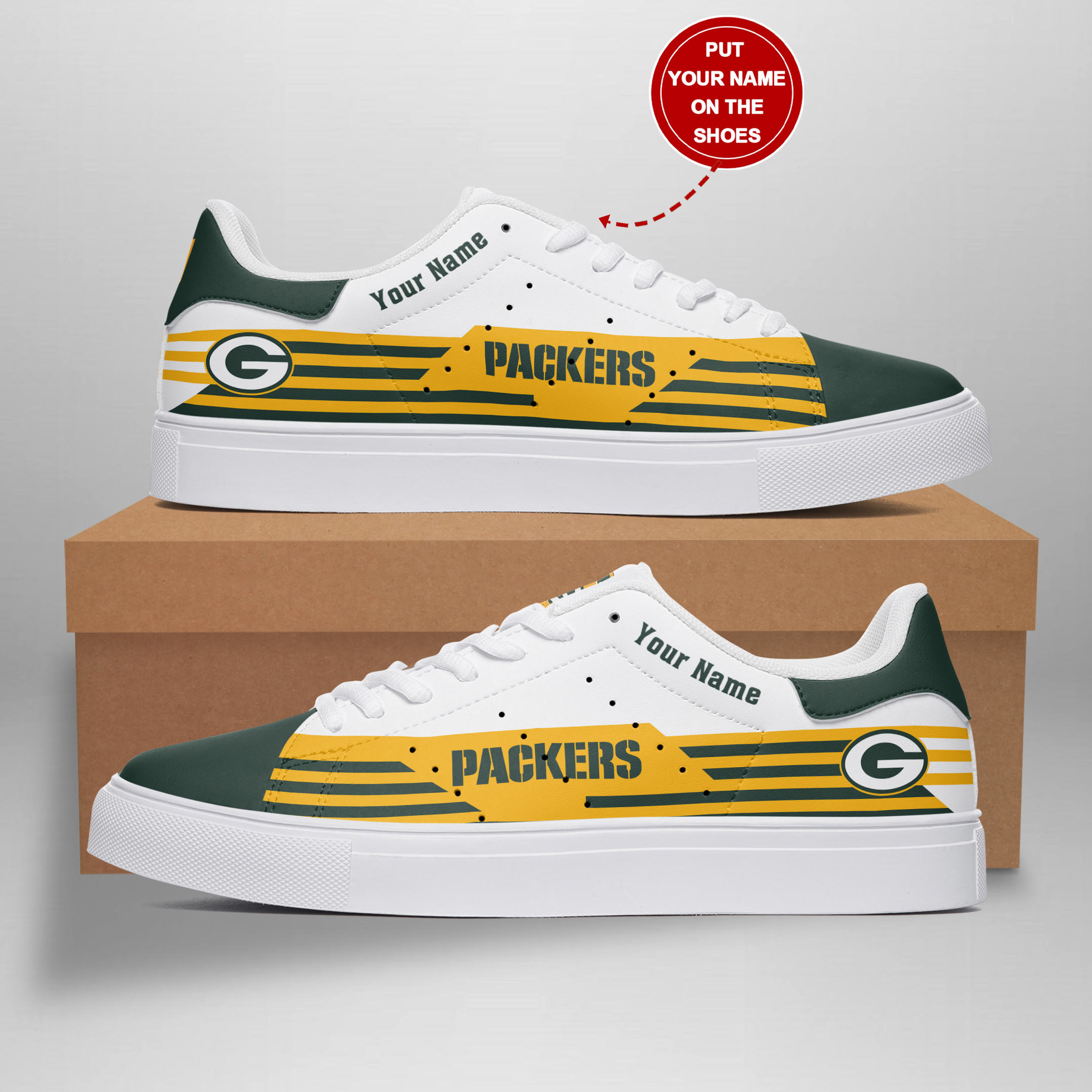 JWFancy Green Bay Packers Skate Stan Shoes Sneakes For Men And Women
