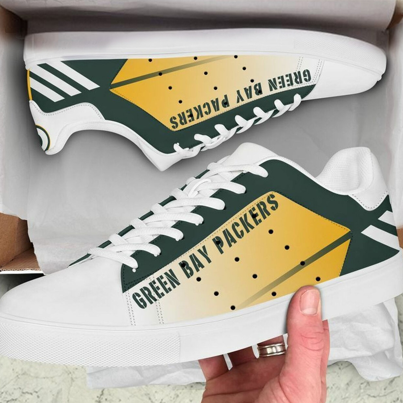 JWFancy Green Bay Packers Skate Stan Shoes Sneakes For Men And Women