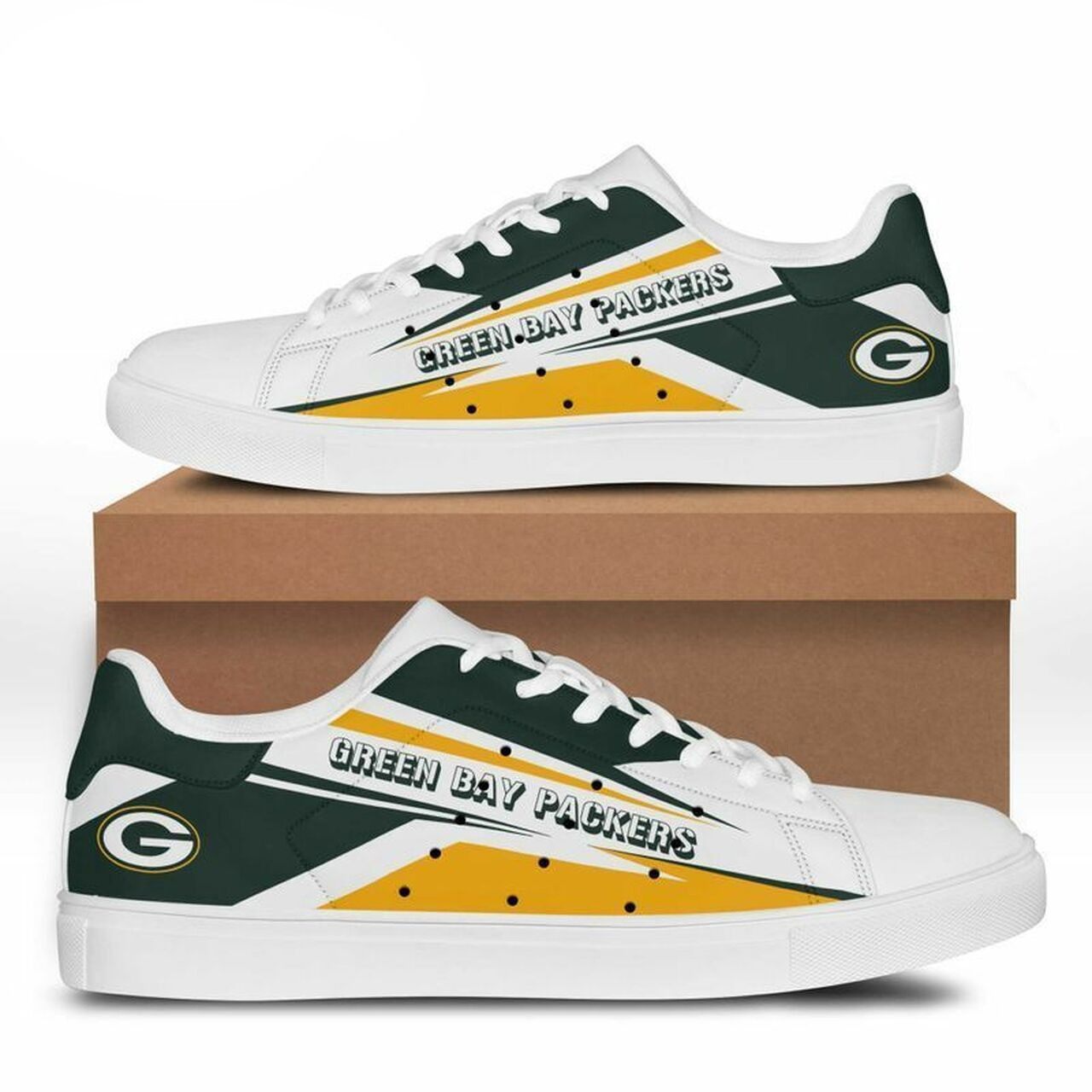 JWFancy Green Bay Packers Skate Stan Shoes Sneakes For Men And Women