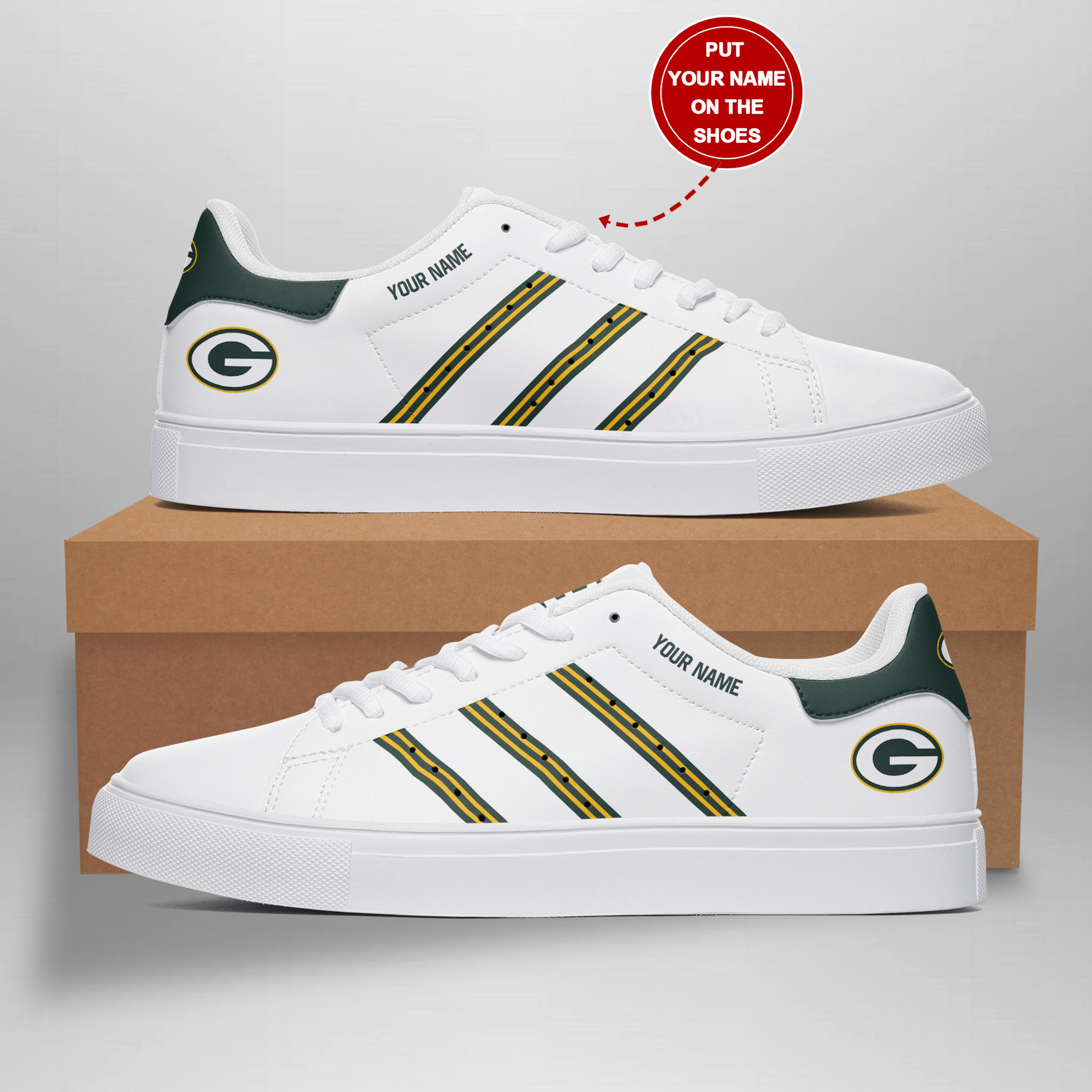JWFancy Green Bay Packers Skate Stan Shoes Sneakes For Men And Women