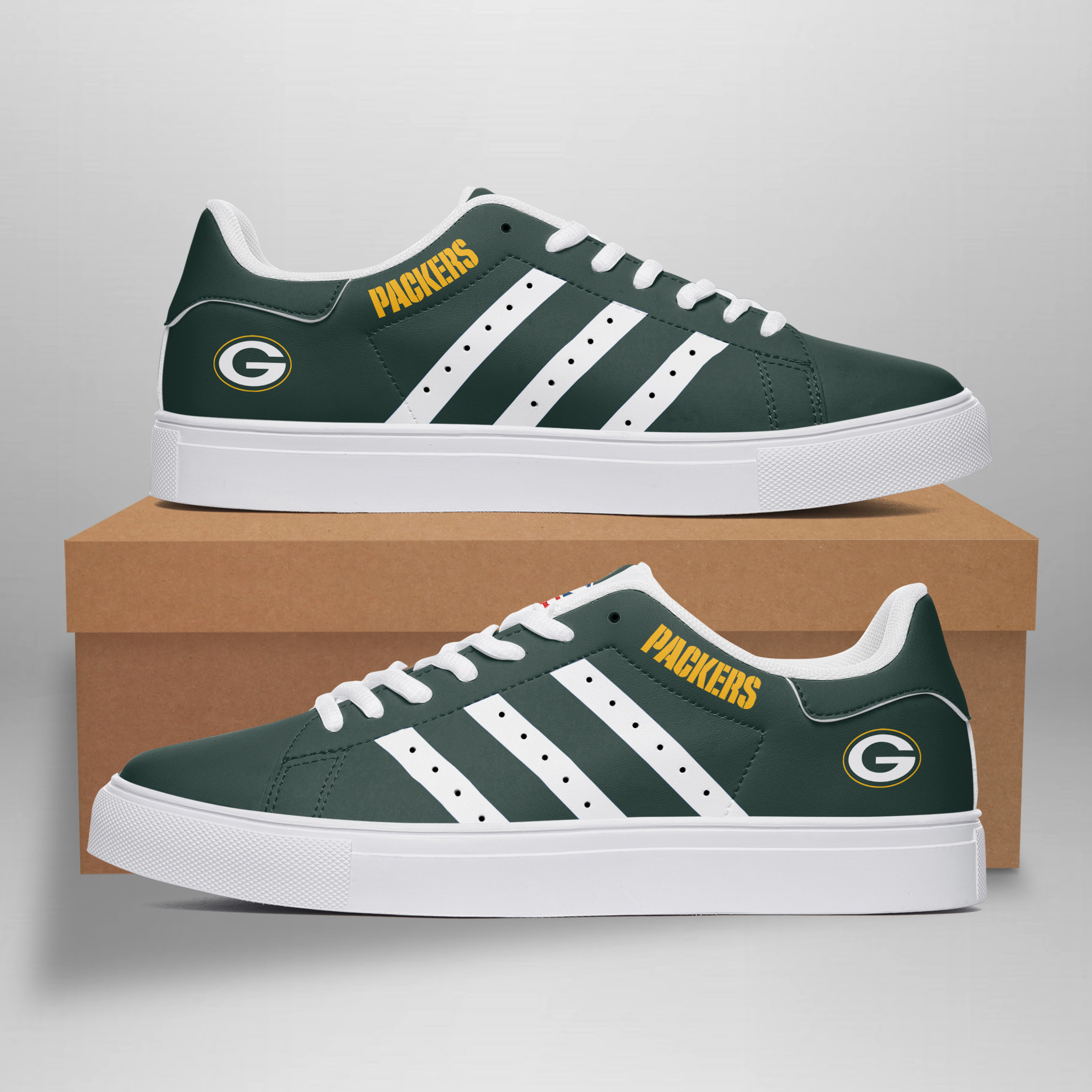JWFancy Green Bay Packers Skate Stan Shoes Sneakes For Men And Women