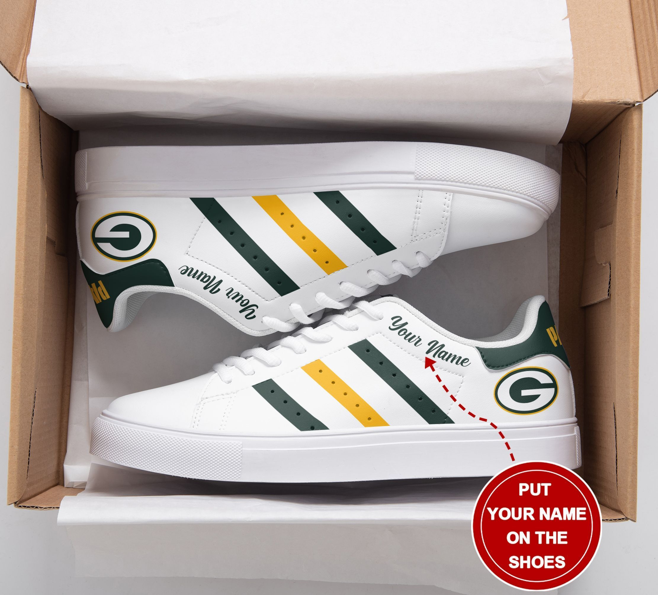 JWFancy Green Bay Packers Skate Stan Shoes Sneakes For Men And Women