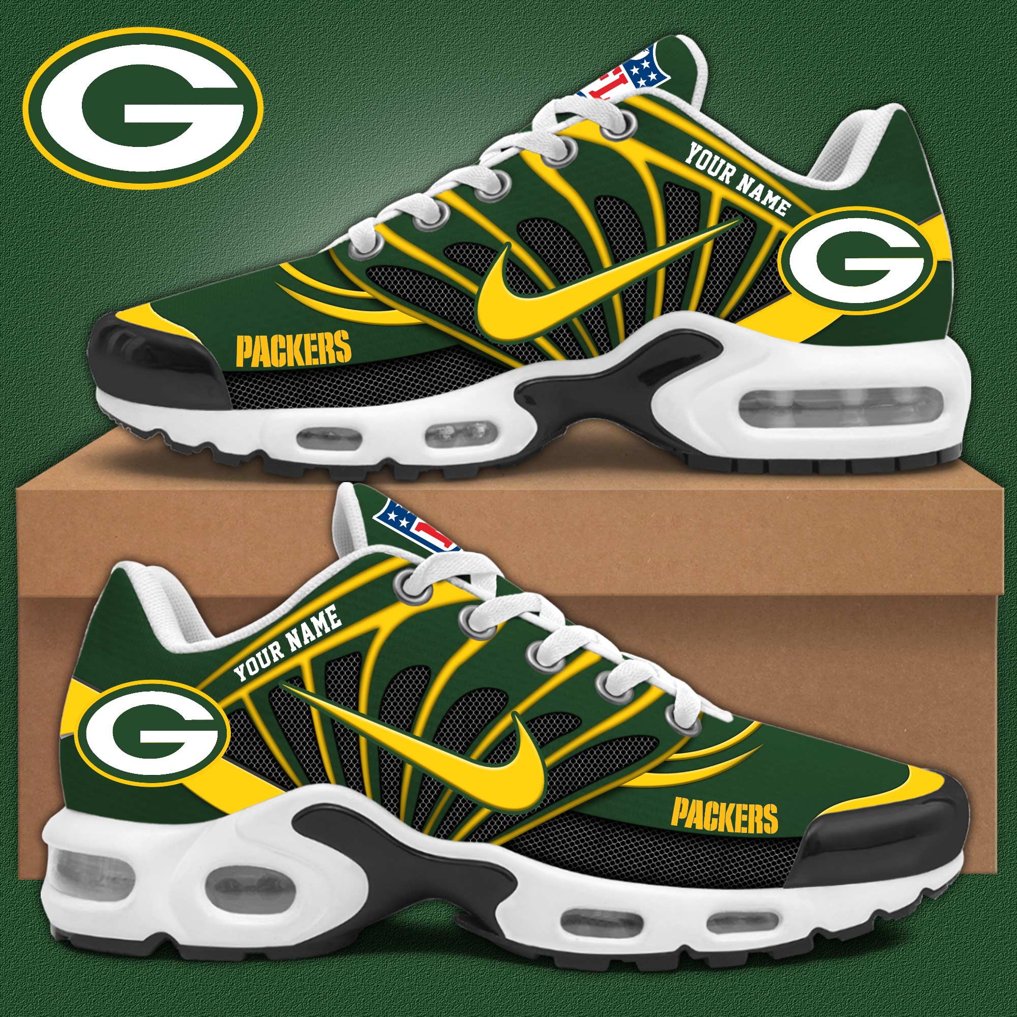 JWFancy Green Bay Packers TN Shoes Sneakers For Men And Women