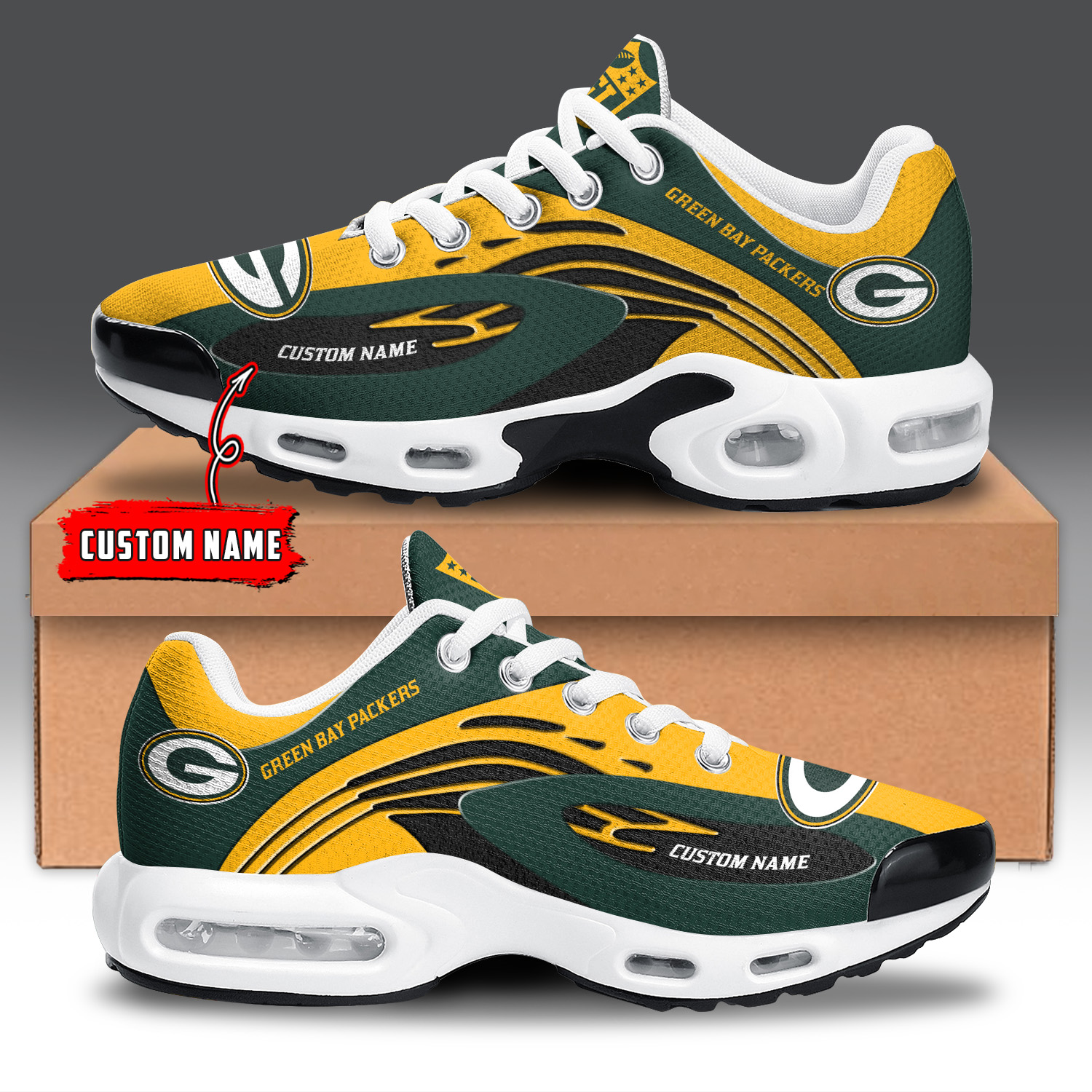 JWFancy Green Bay Packers TN Shoes Sneakers For Men And Women
