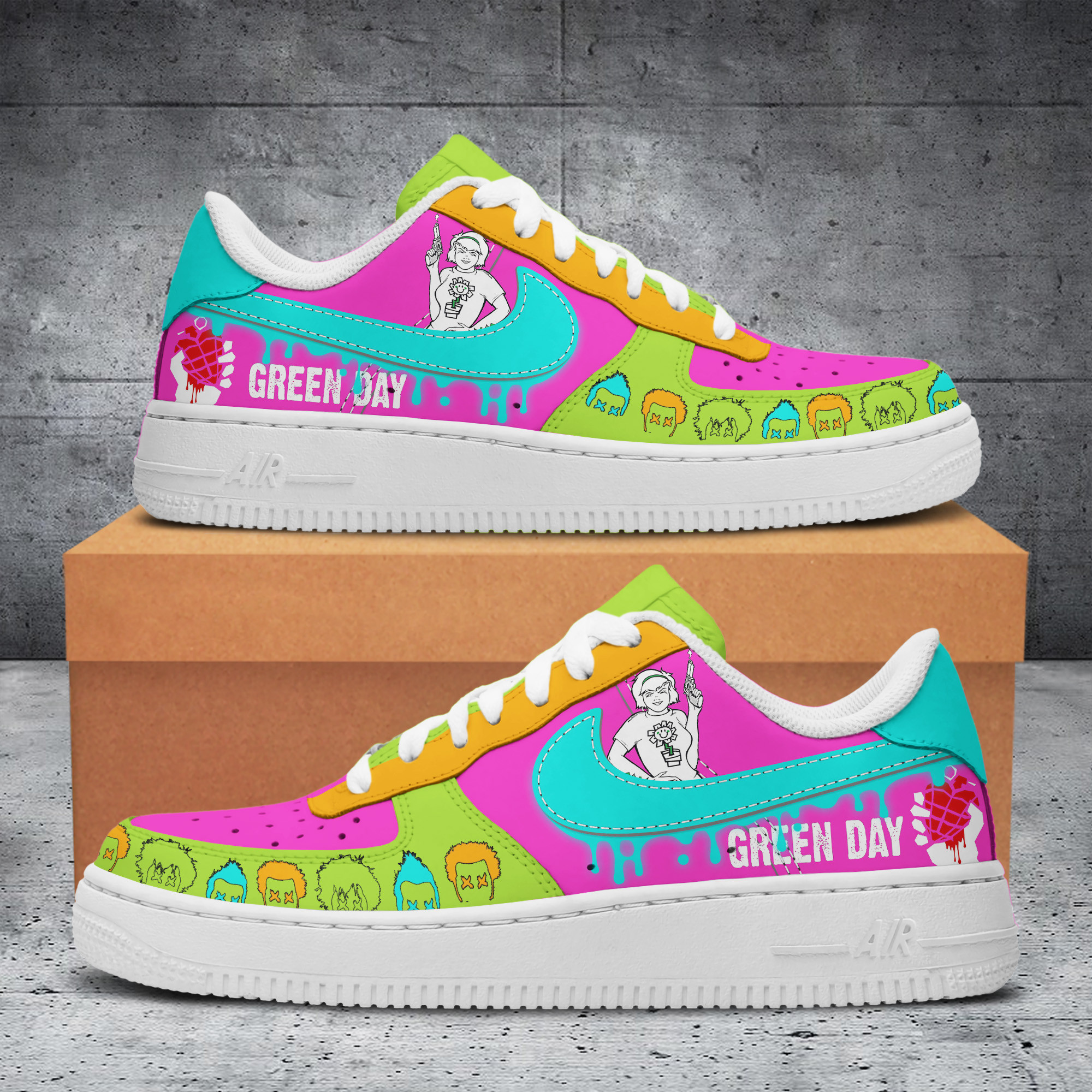 JWFancy Green Day Air Low-Top Sneakers Shoes For Men And Women