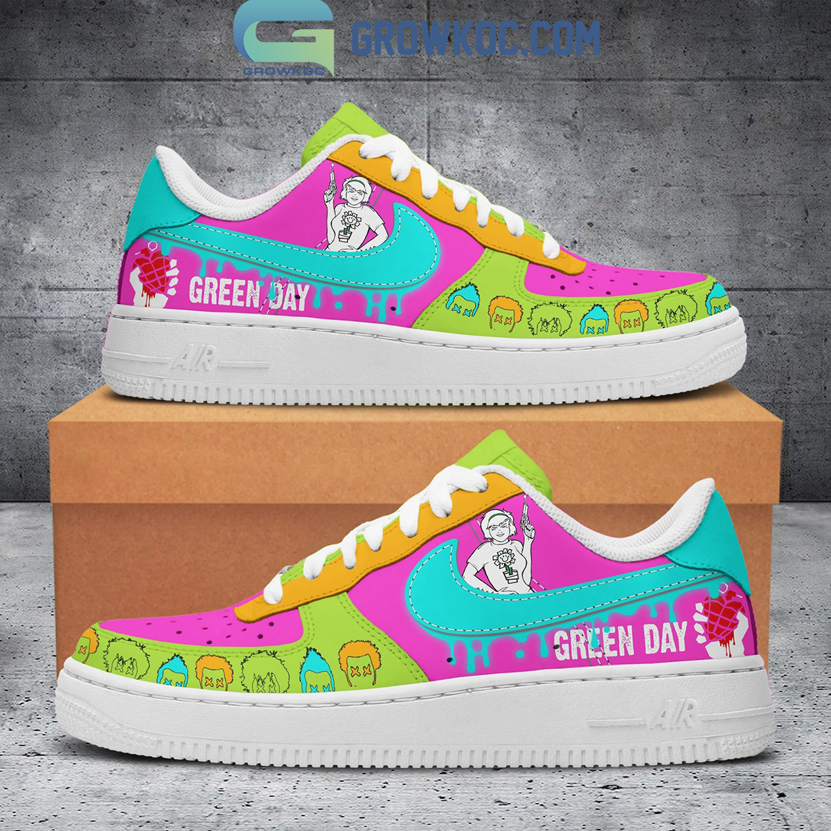 JWFancy Green Day Air Low-Top Sneakers Shoes For Men And Women