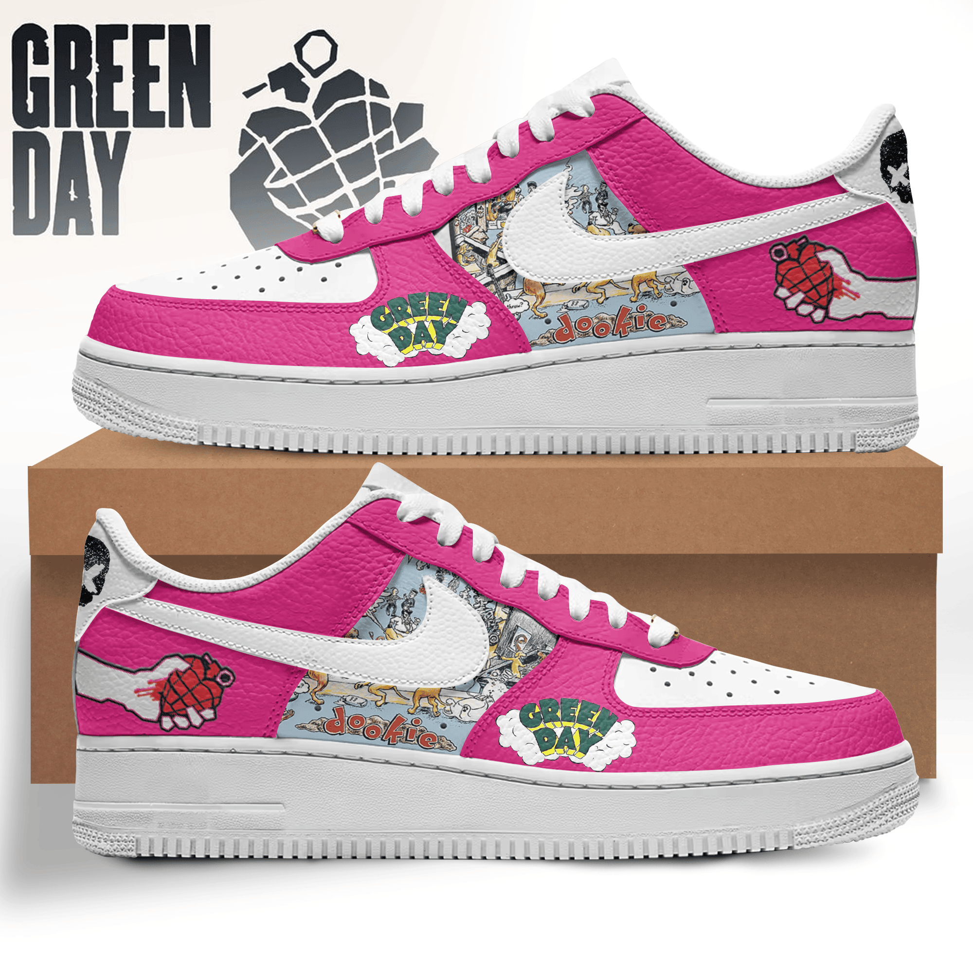JWFancy Green Day Air Low-Top Sneakers Shoes For Men And Women