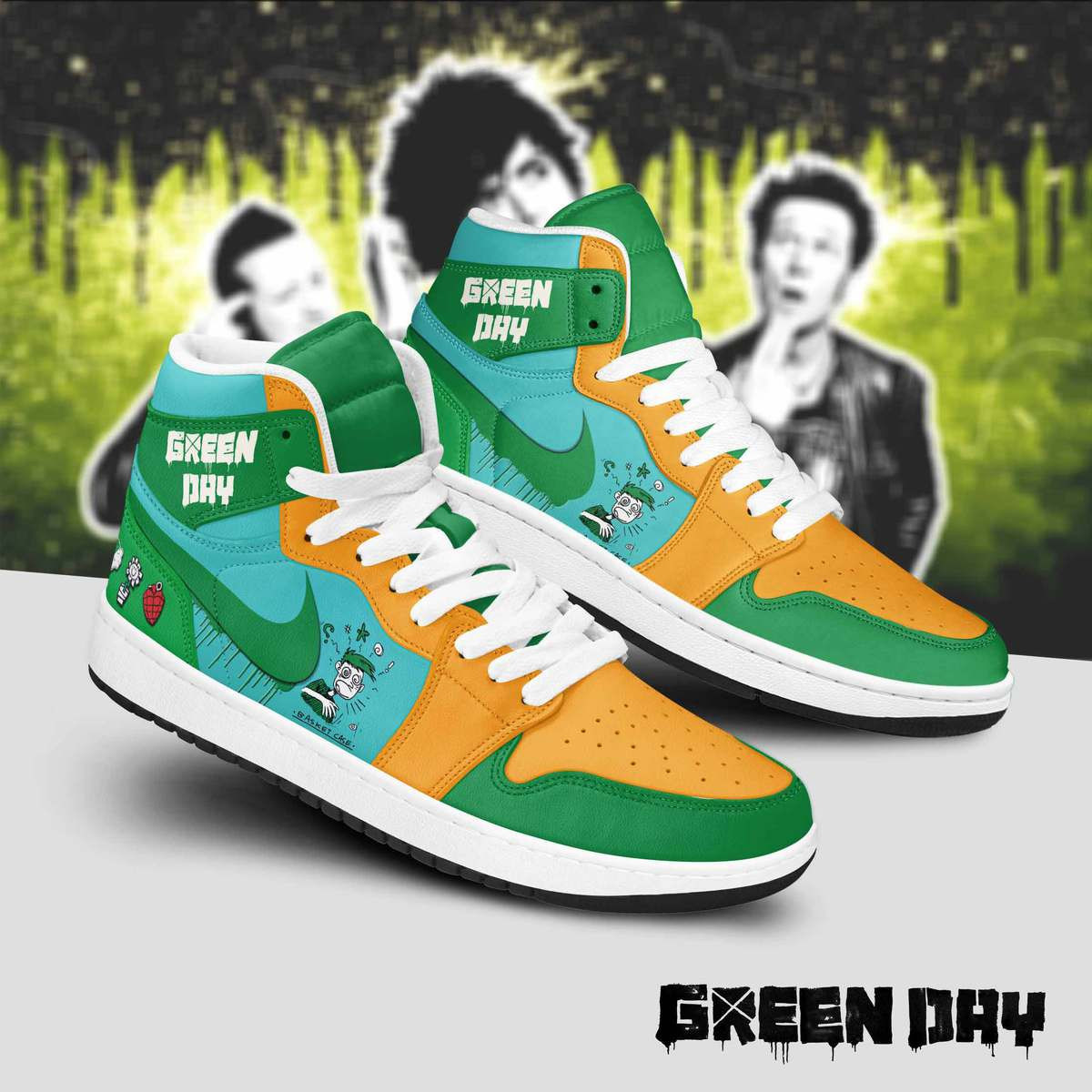 JWFancy Green Day AJ1 High Sneakers Shoes For Men And Women