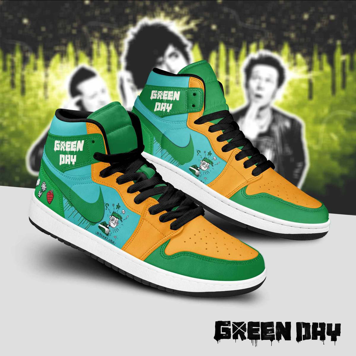 JWFancy Green Day AJ1 High Sneakers Shoes For Men And Women