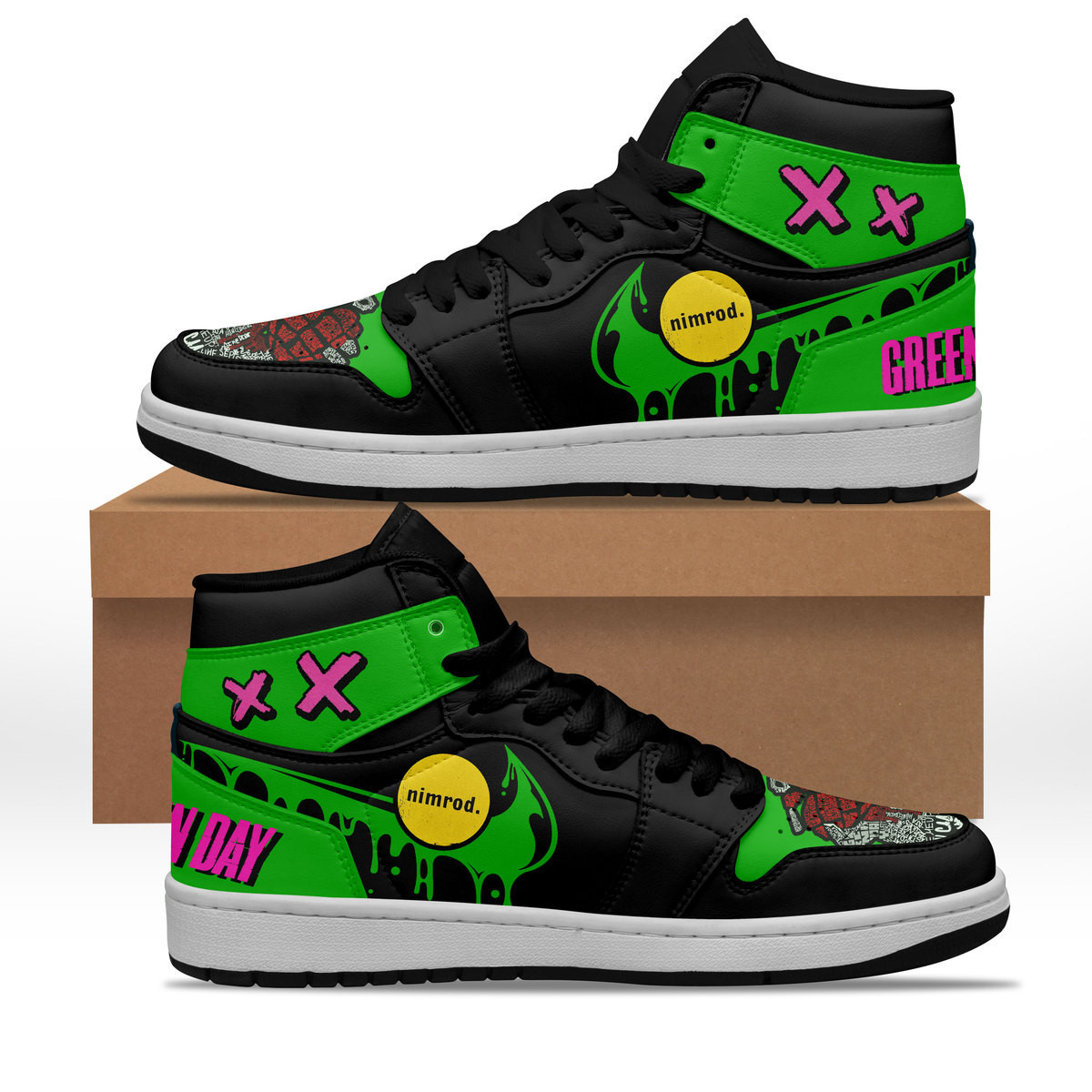 JWFancy Green Day AJ1 High Sneakers Shoes For Men And Women