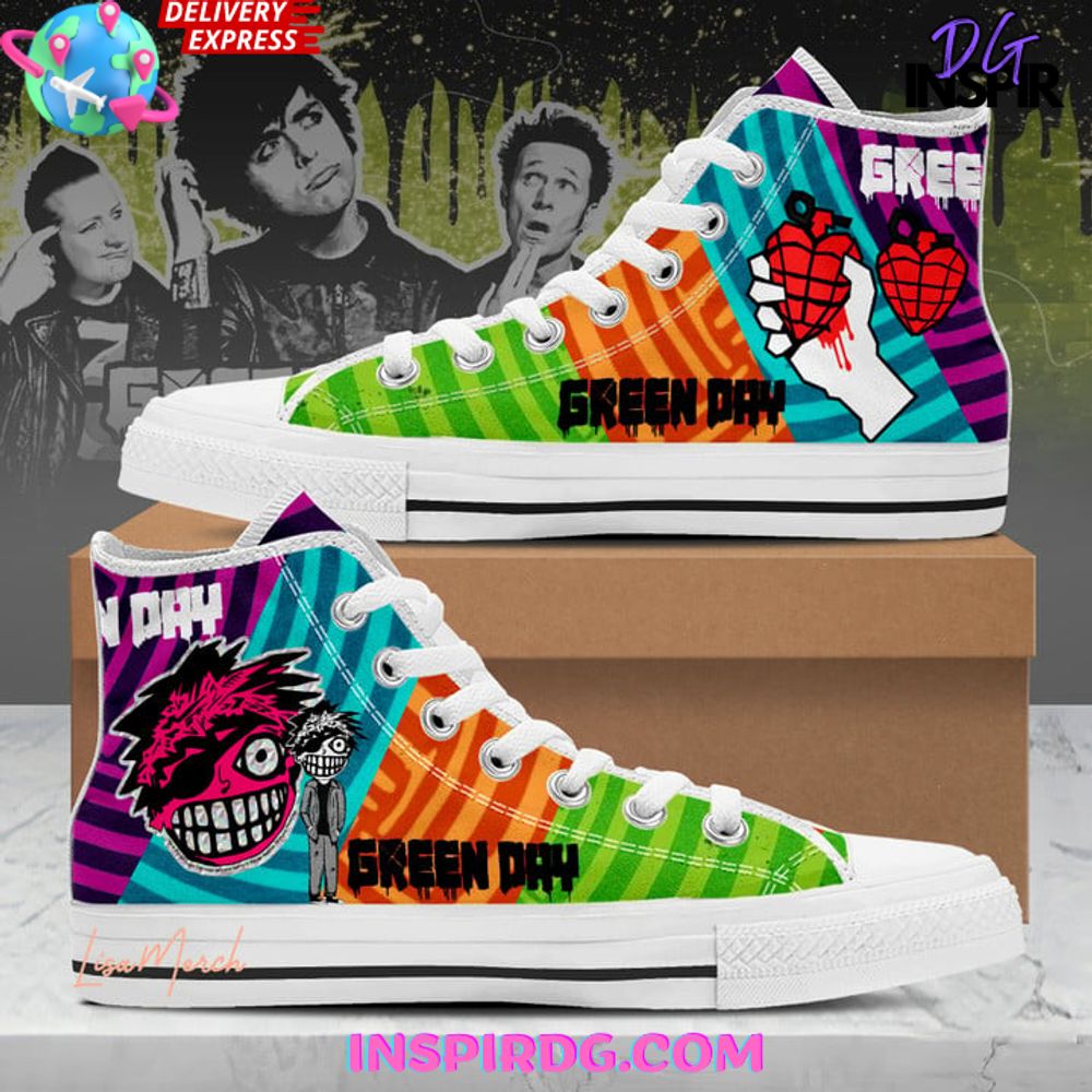JWFancy Green Day High Top Canvas Sneakers Shoes For Men And Women
