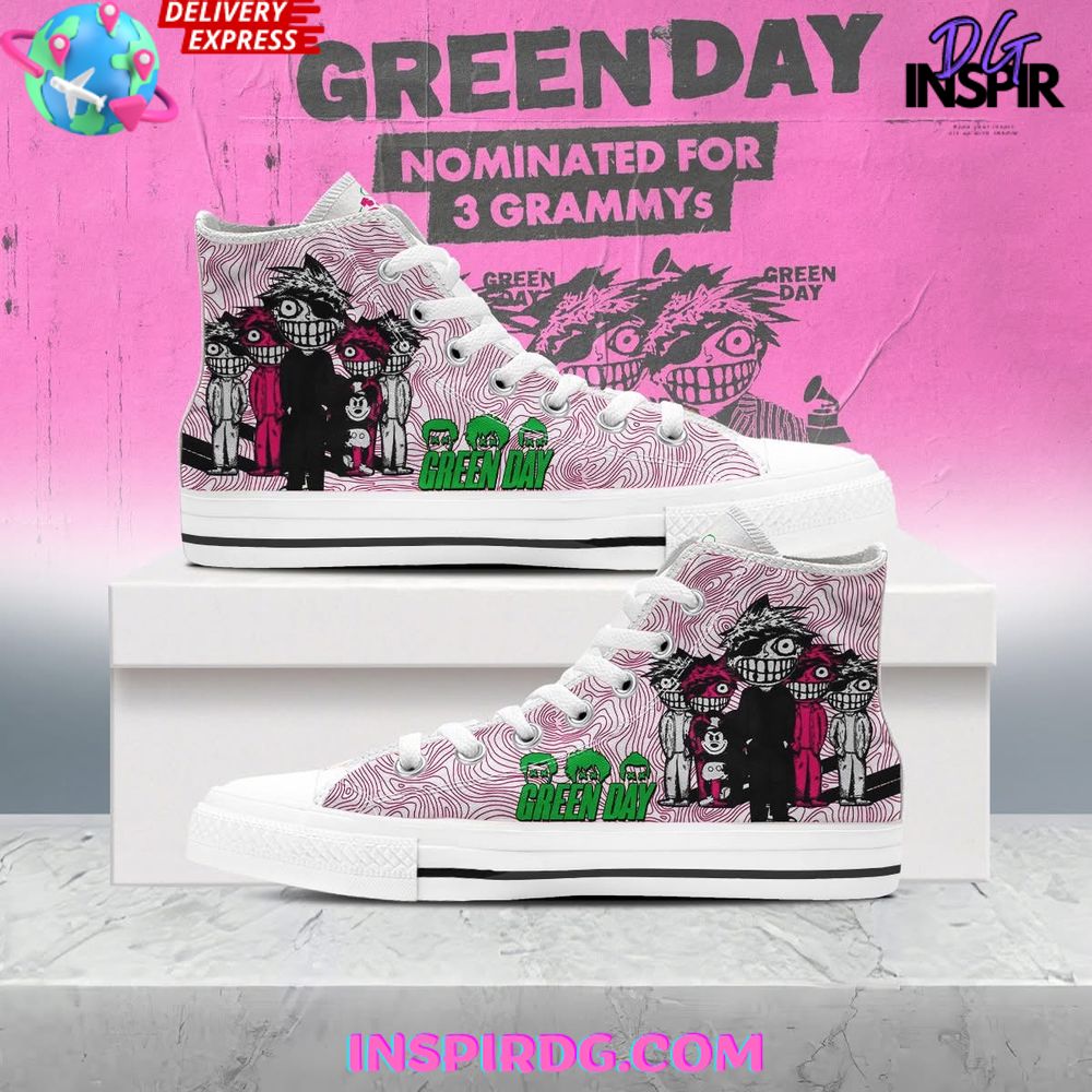 JWFancy Green Day High Top Canvas Sneakers Shoes For Men And Women
