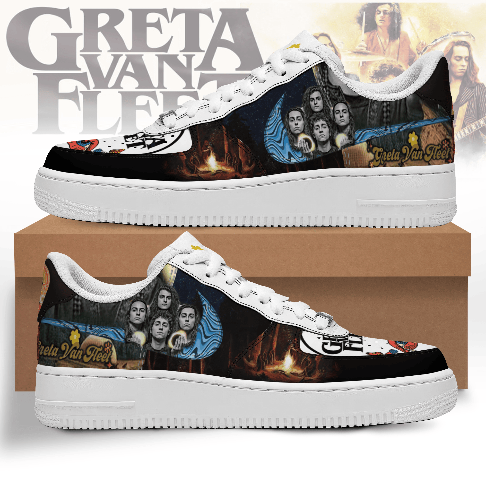 JWFancy Greta Van Fleet Air Low-Top Sneakers Shoes For Men And Women