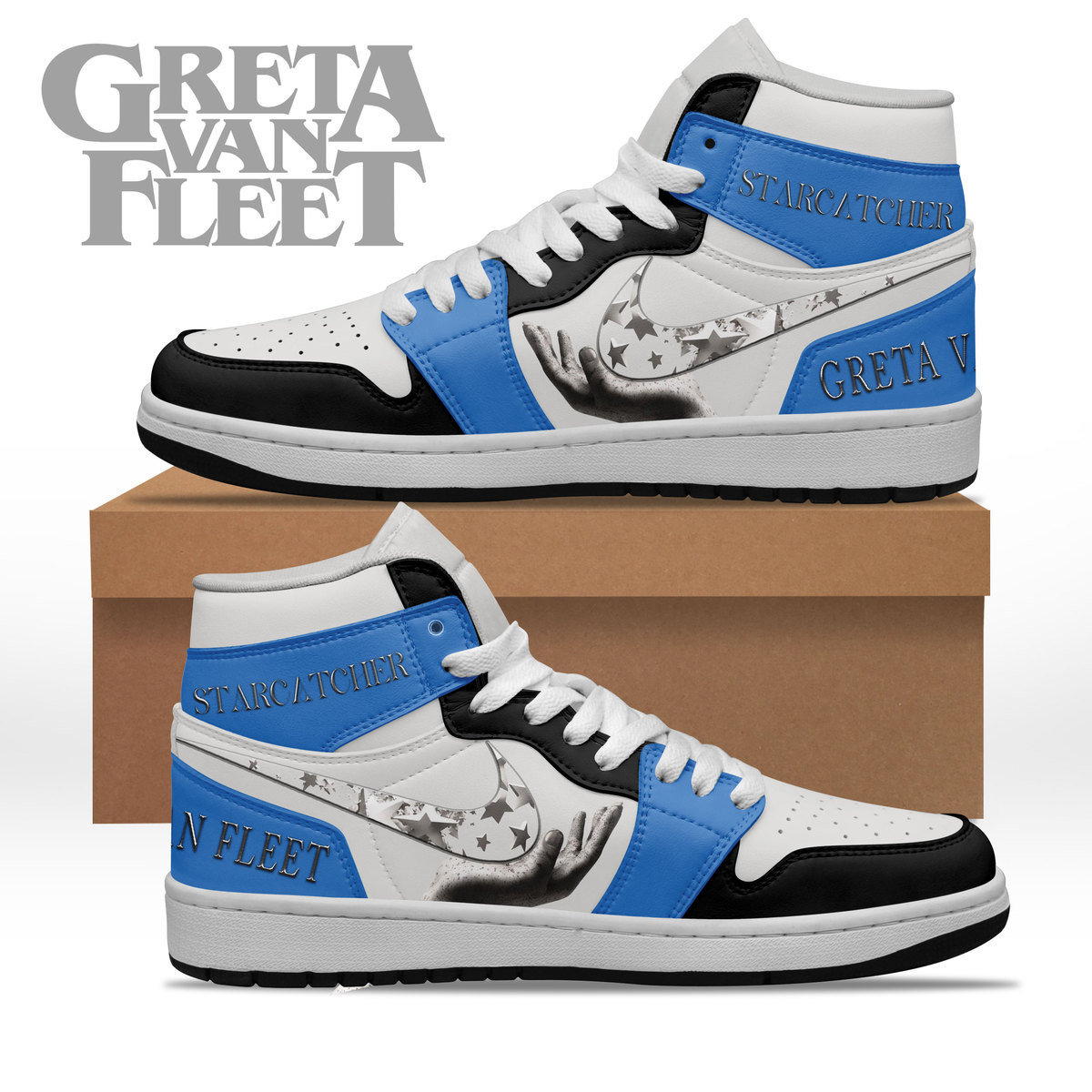 JWFancy Greta Van Fleet AJ1 High Sneakers Shoes For Men And Women
