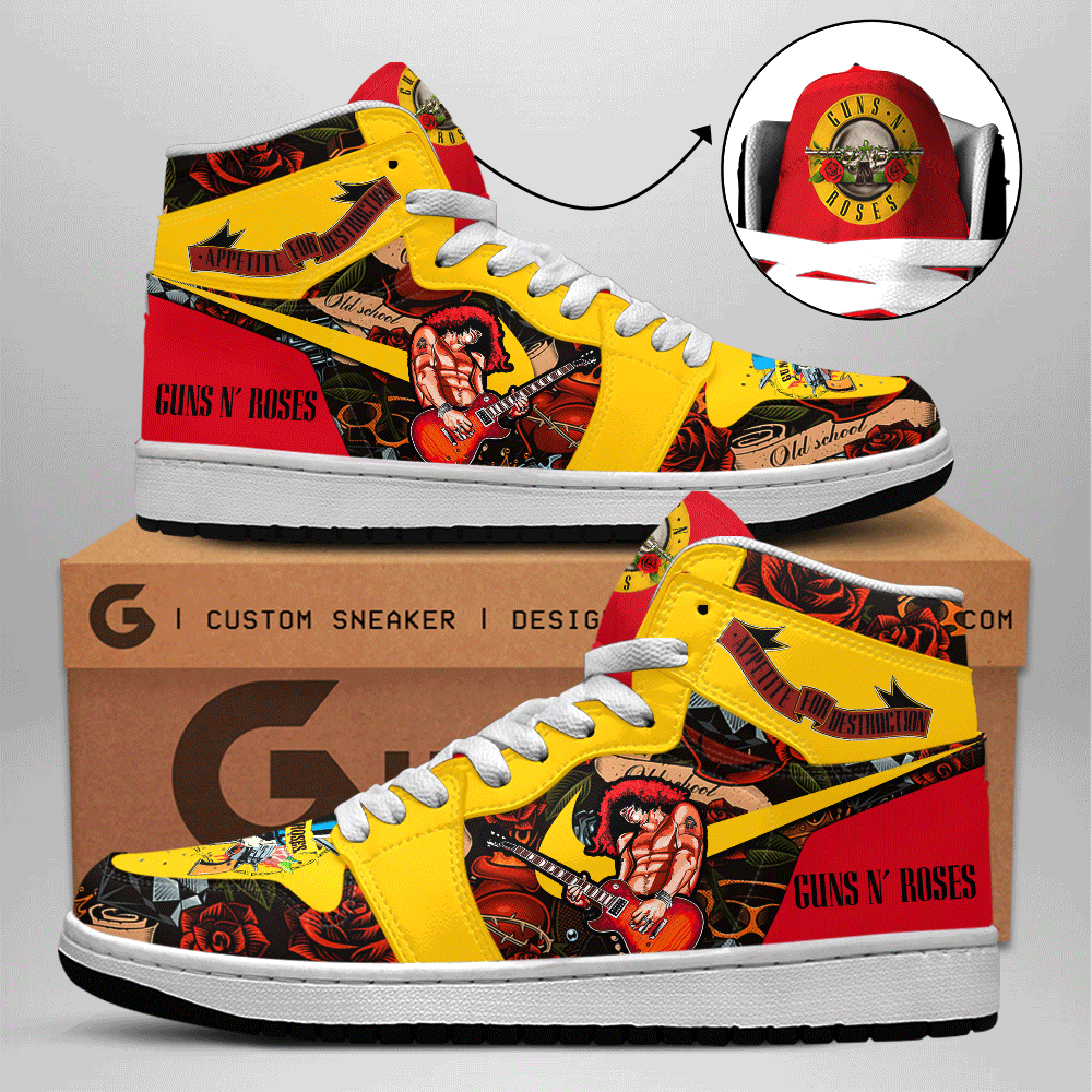 JWFancy Guns N' Roses AJ1 High Sneakers Shoes For Men And Women