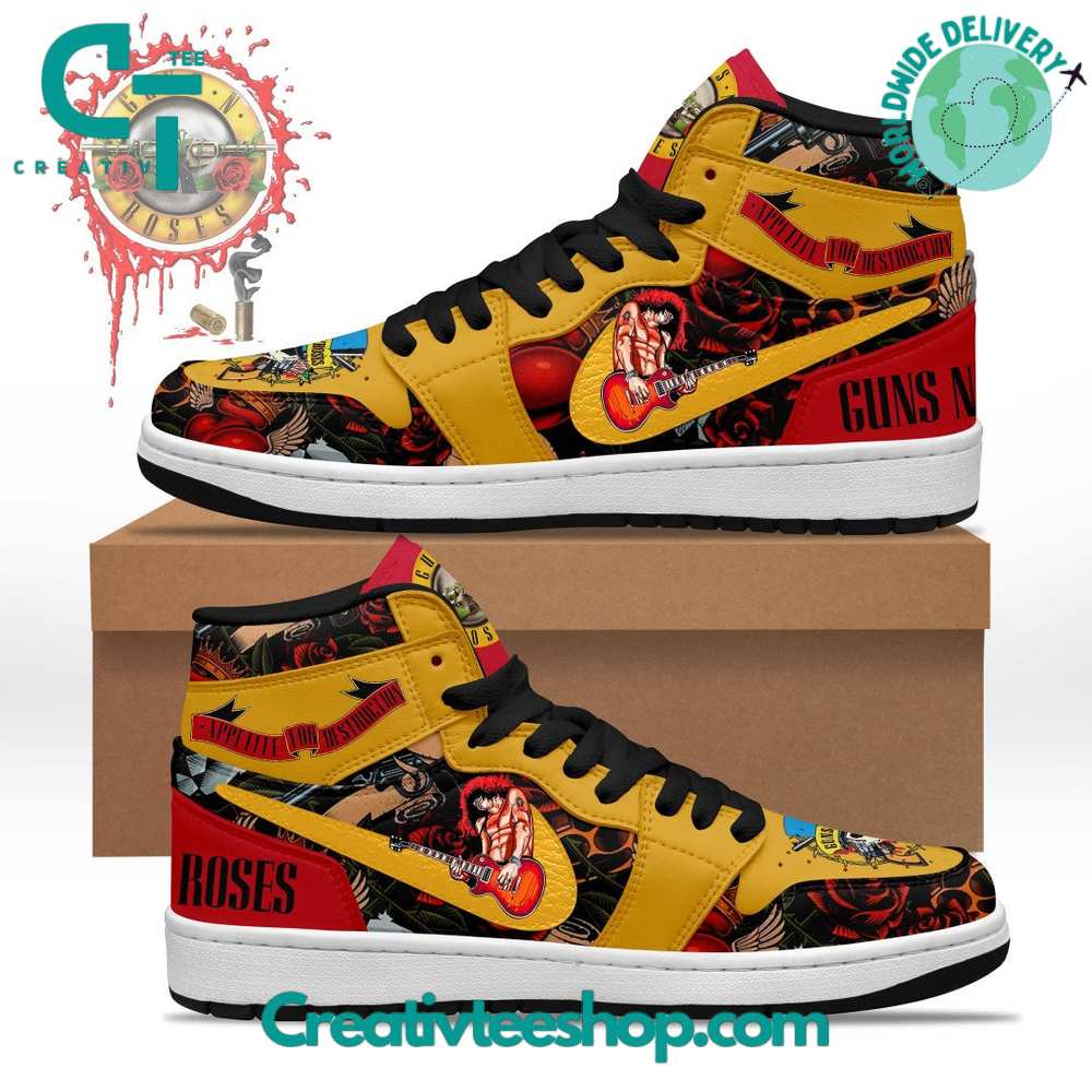 JWFancy Guns n Roses Appetite For Destruction AJ1 High Sneakers Shoes For Men And Women