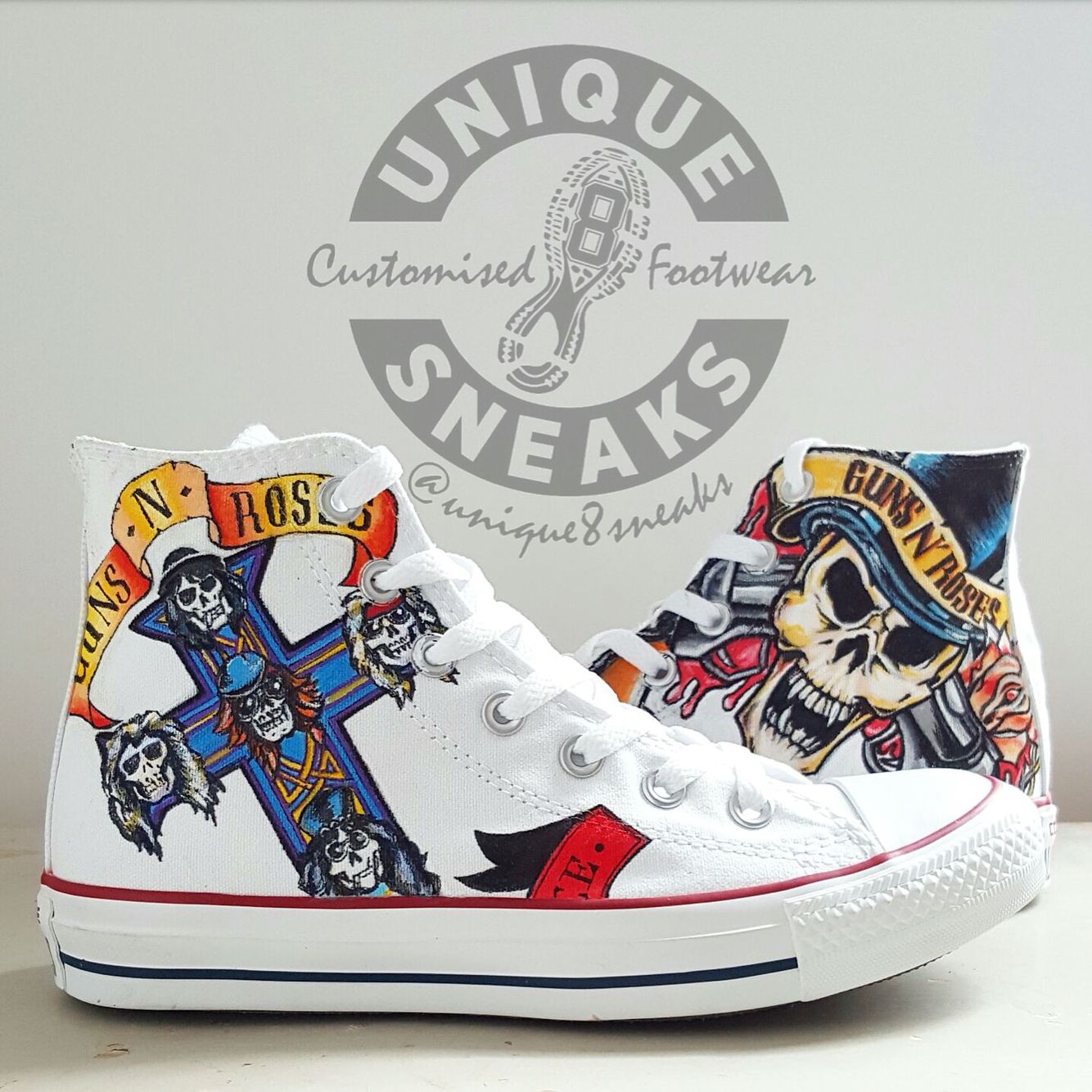 JWFancy Guns N' Roses High Top Canvas Sneakers Shoes For Men And Women