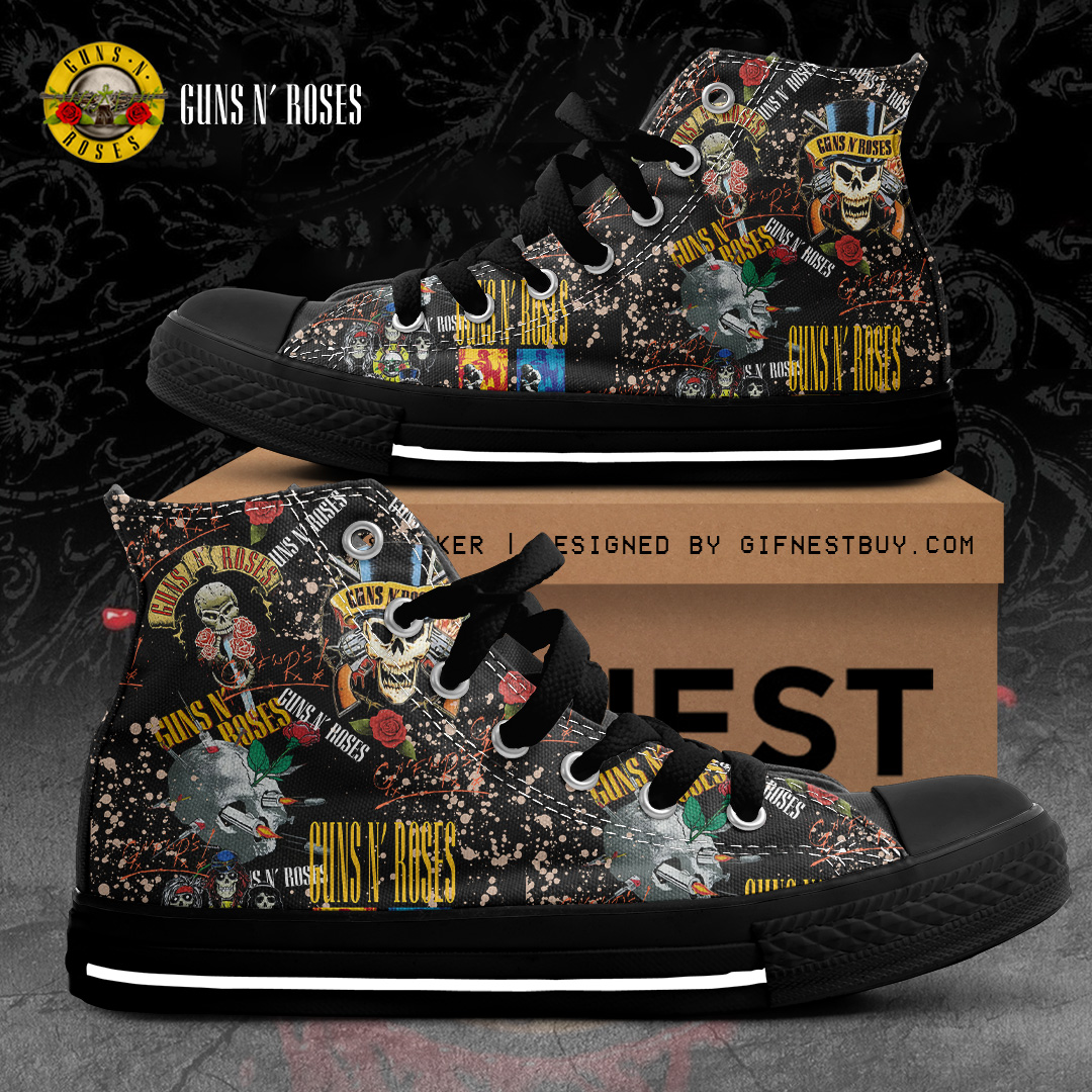 JWFancy Guns N' Roses High Top Canvas Sneakers Shoes For Men And Women