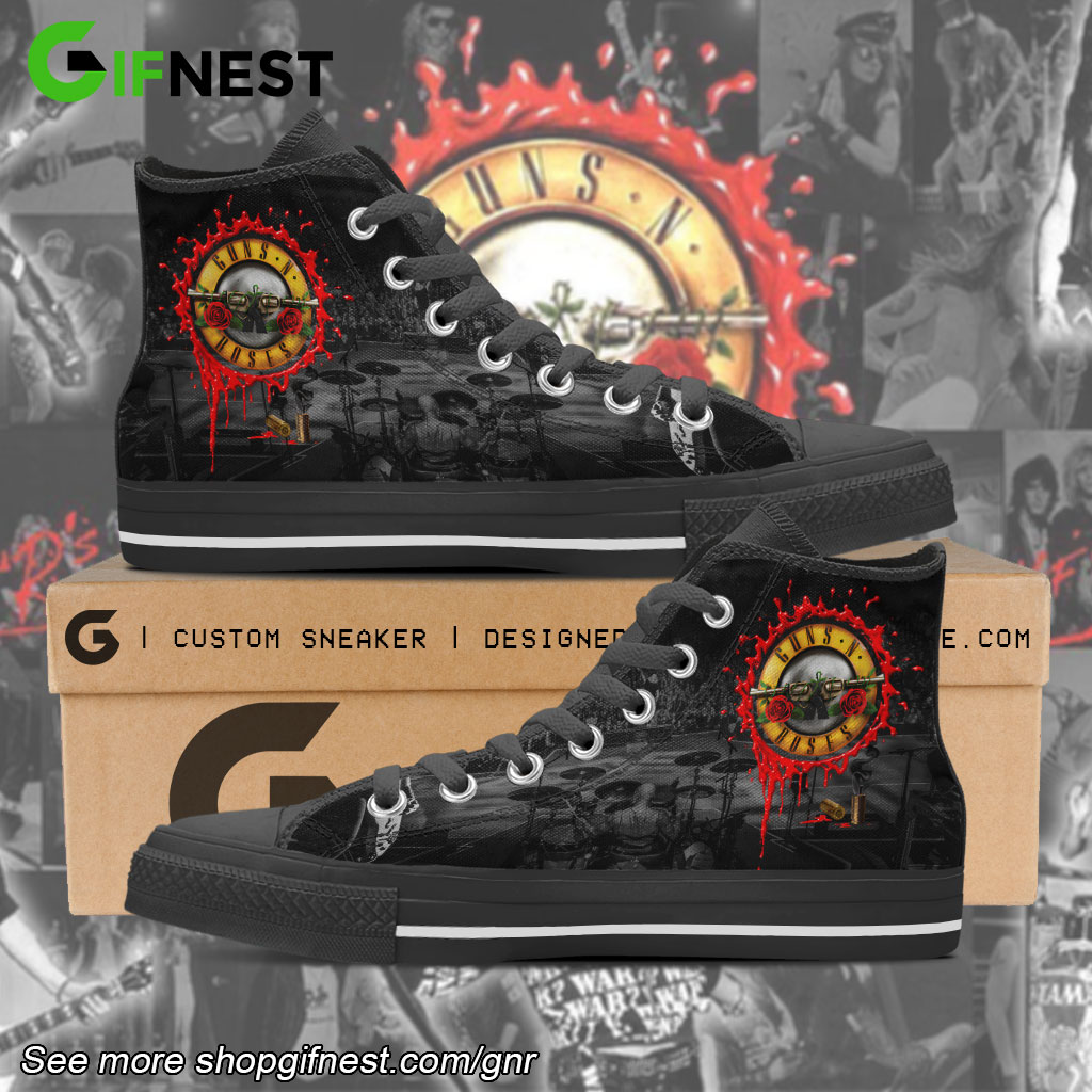 JWFancy Guns Nâ€™ Roses High Top Canvas Sneakers Shoes For Men And Women