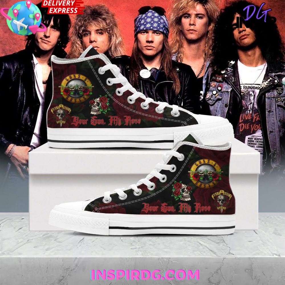 JWFancy Guns N' Roses High Top Canvas Sneakers Shoes For Men And Women