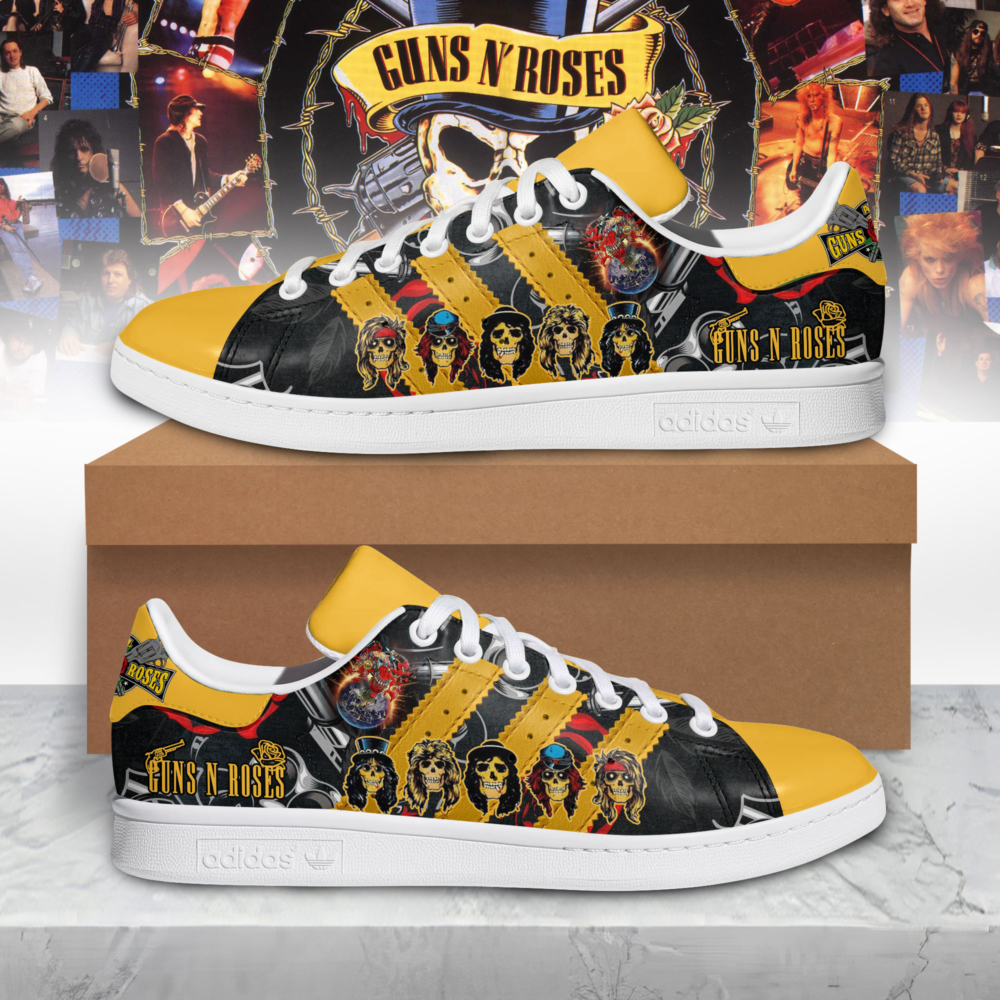 JWFancy Guns N' Roses Skate Stan Shoes Sneakes For Men And Women