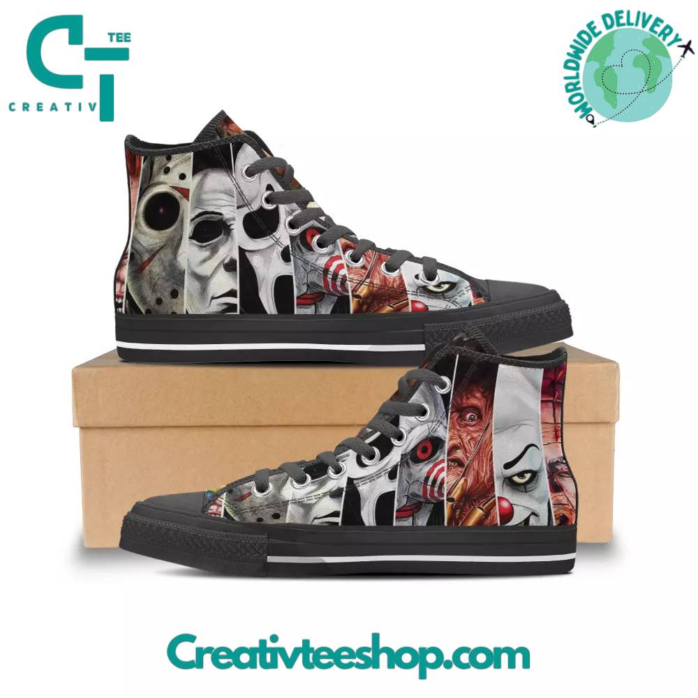 JWFancy Halloween Horror High Top Canvas Sneakers Shoes For Men And Women