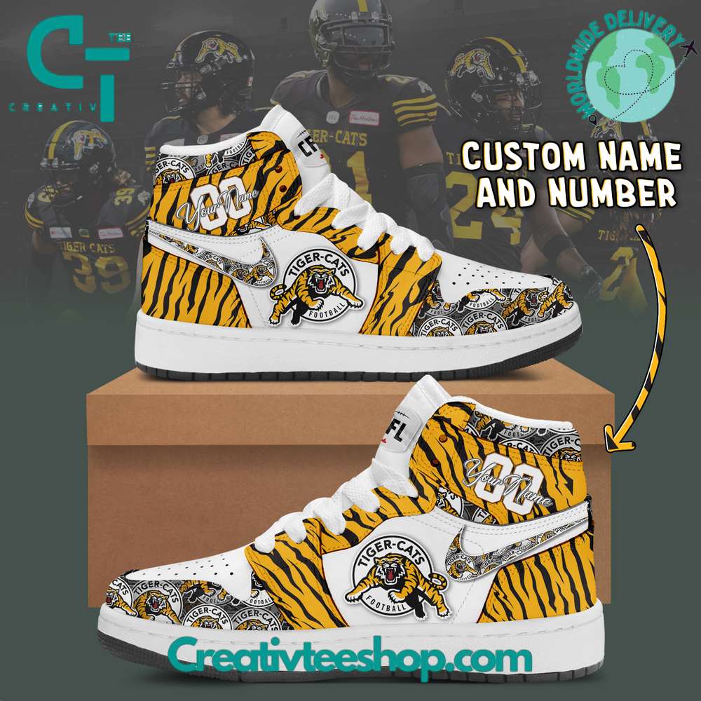 JWFancy Hamilton Tiger-Cats AJ1 High Sneakers Shoes For Men And Women