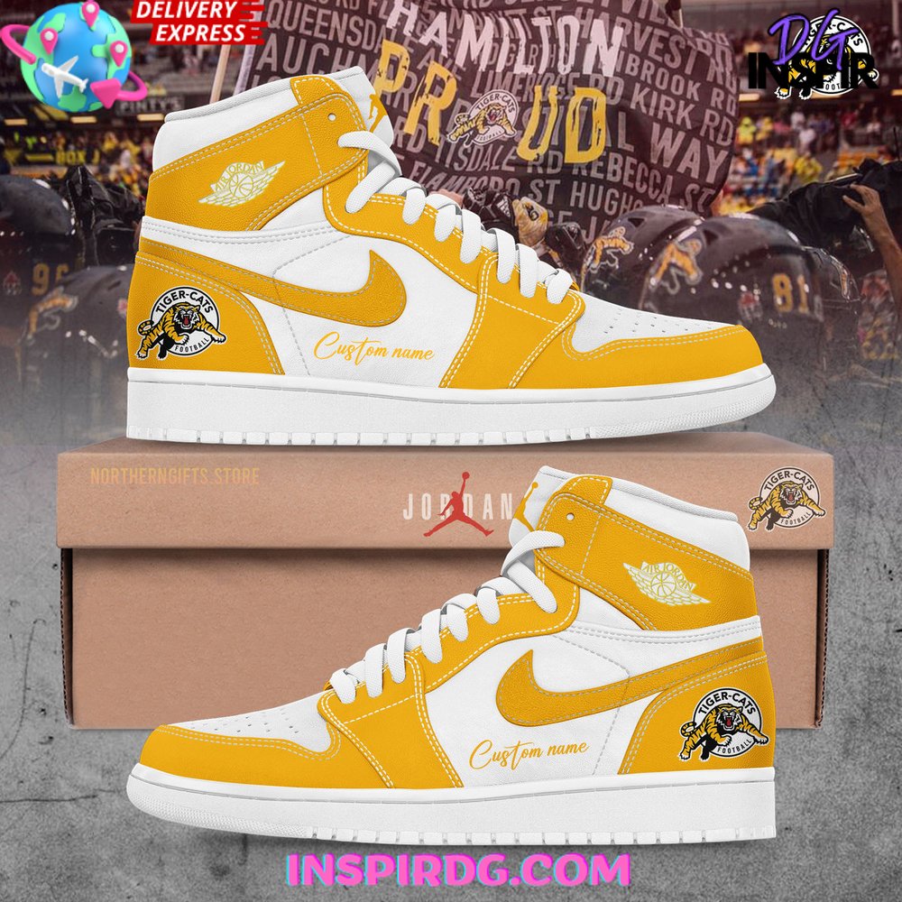 JWFancy Hamilton Tiger-Cats AJ1 High Sneakers Shoes For Men And Women