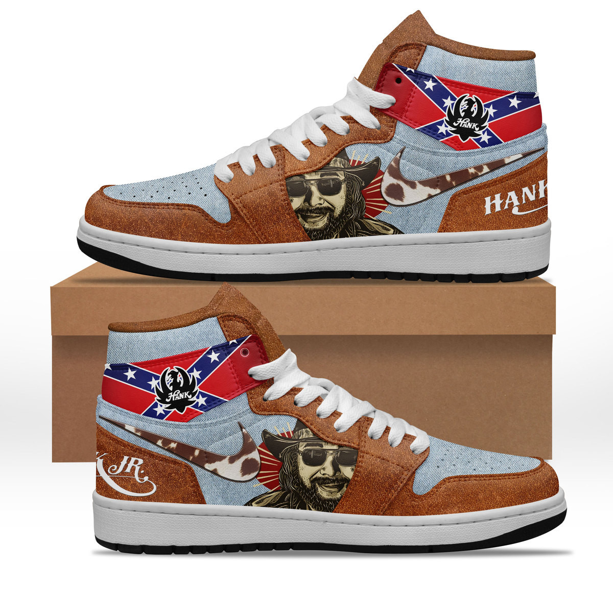 JWFancy Hank Williams Jr AJ1 High Sneakers Shoes For Men And Women