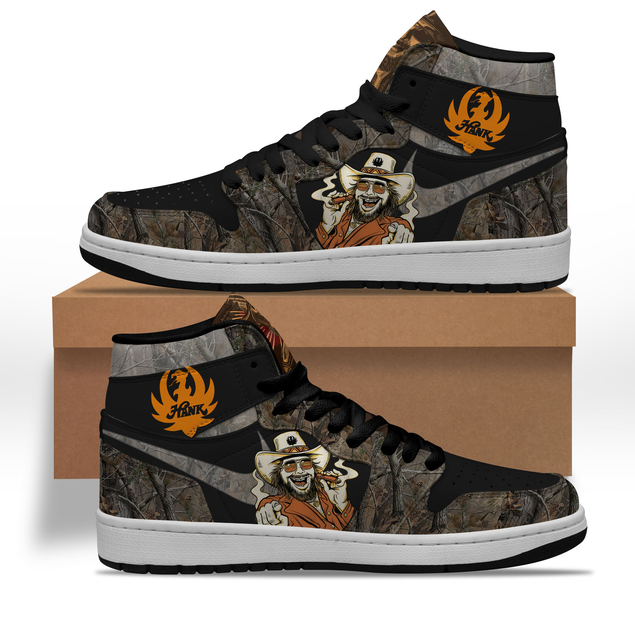 JWFancy Hank Williams Jr AJ1 High Sneakers Shoes For Men And Women
