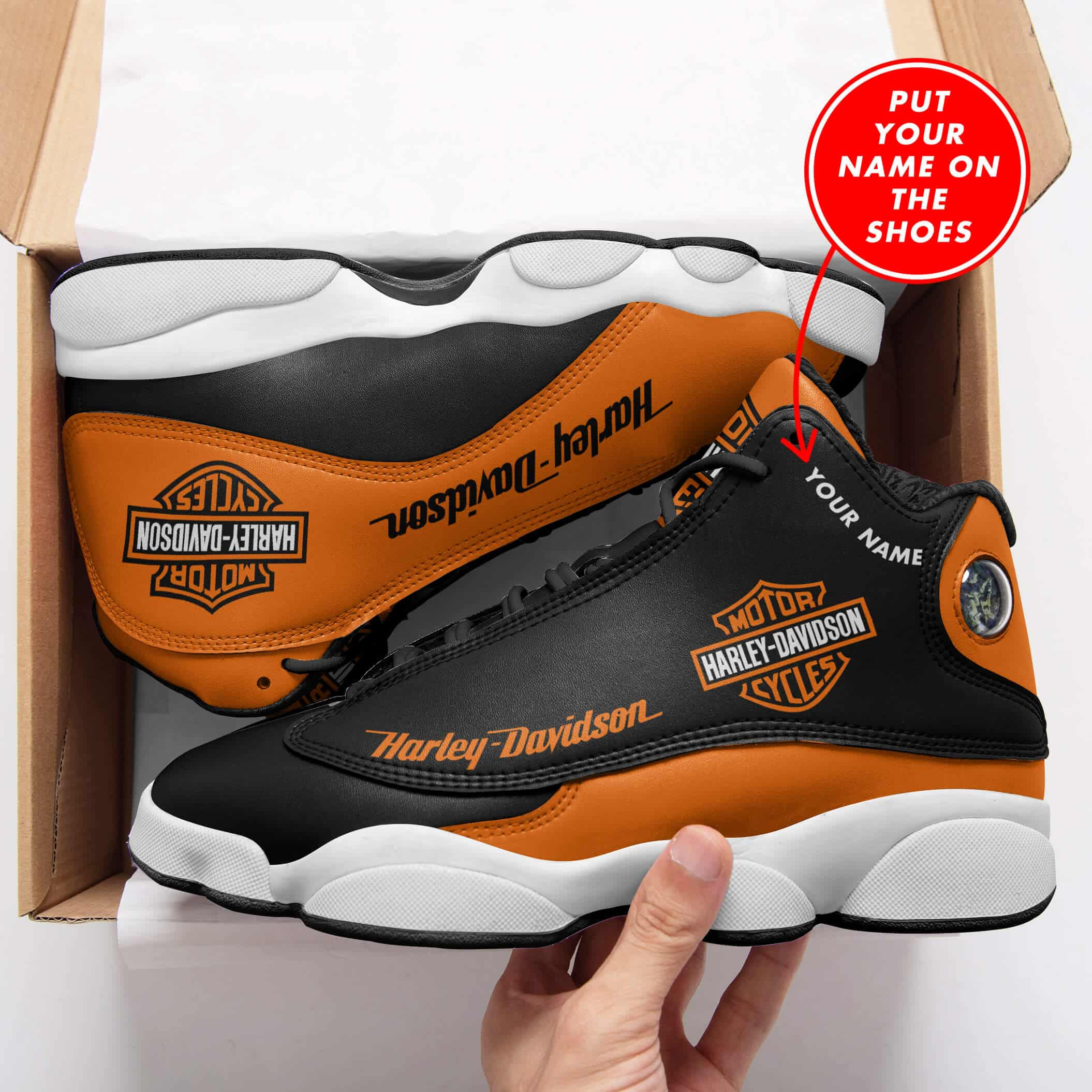 JWFancy Harley Davidson AJ13 Sneakers Shoes For Men And Women