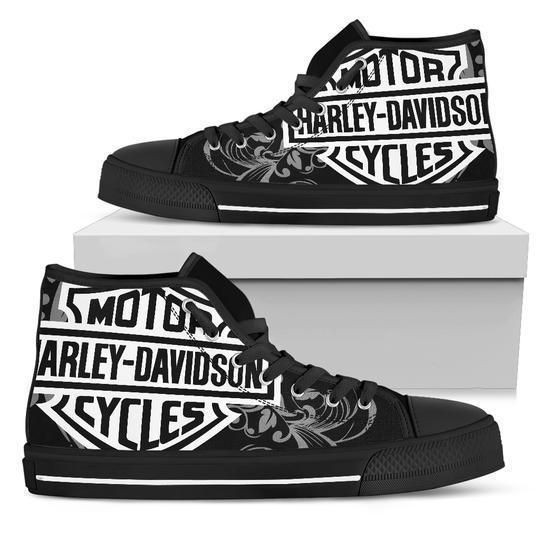 JWFancy Harley Davidson High Top Canvas Sneakers Shoes For Men And Women