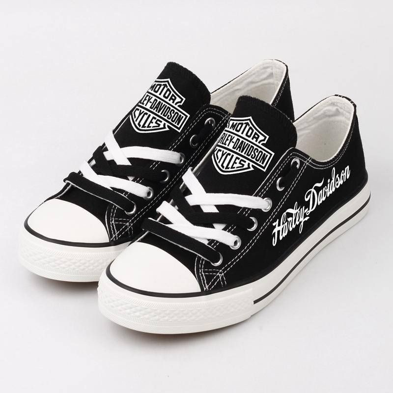 JWFancy Harley Davidson Low Top Canvas Sneakers Shoes For Men And Women