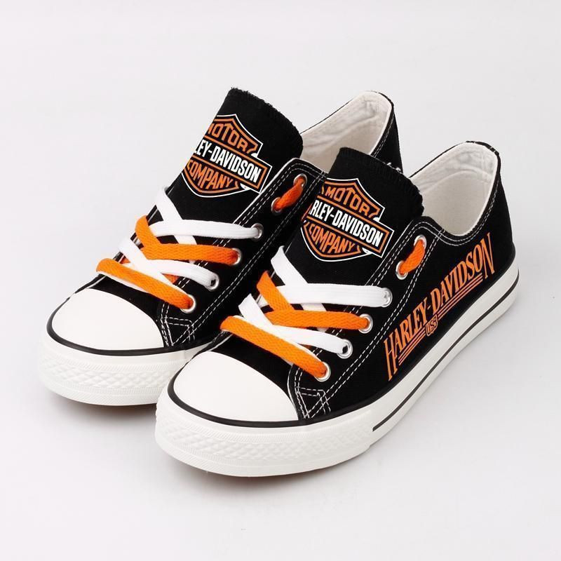 JWFancy Harley Davidson Low Top Canvas Sneakers Shoes For Men And Women