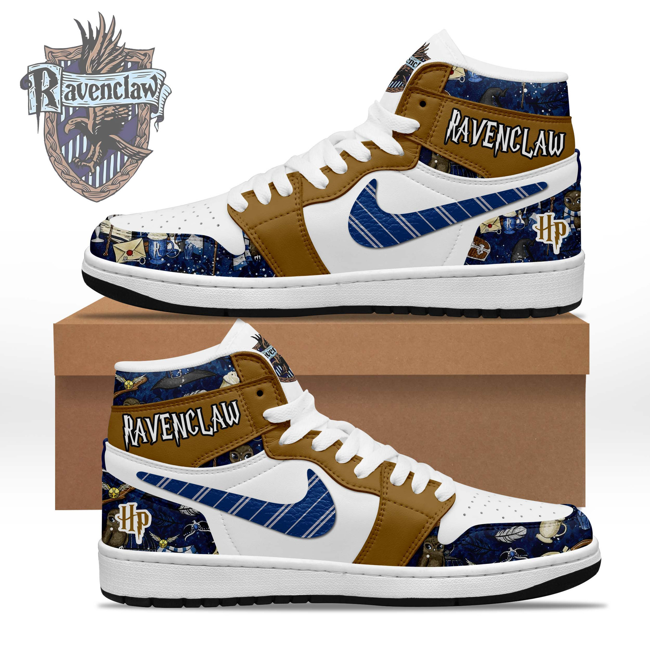 JWFancy Harry Potter Ravenclaw AJ1 High Sneakers Shoes For Men And Women