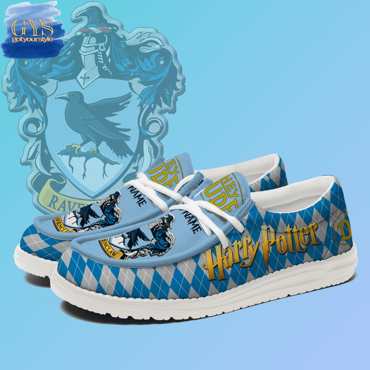 JWFancy Harry Potter Ravenclaw Hey Dude Shoes Wally Men's Lace Up Loafers Comfortable For Men And Women