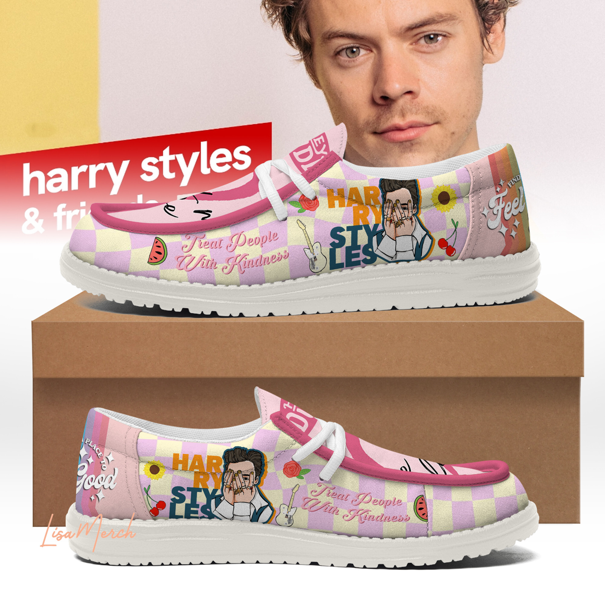 JWFancy Harry Styles Hey Dude Shoes Wally Men's Lace Up Loafers Comfortable For Men And Women