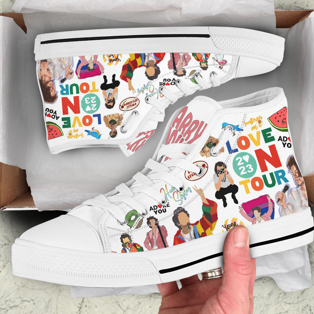 JWFancy Harry Styles High Top Canvas Sneakers Shoes For Men And Women