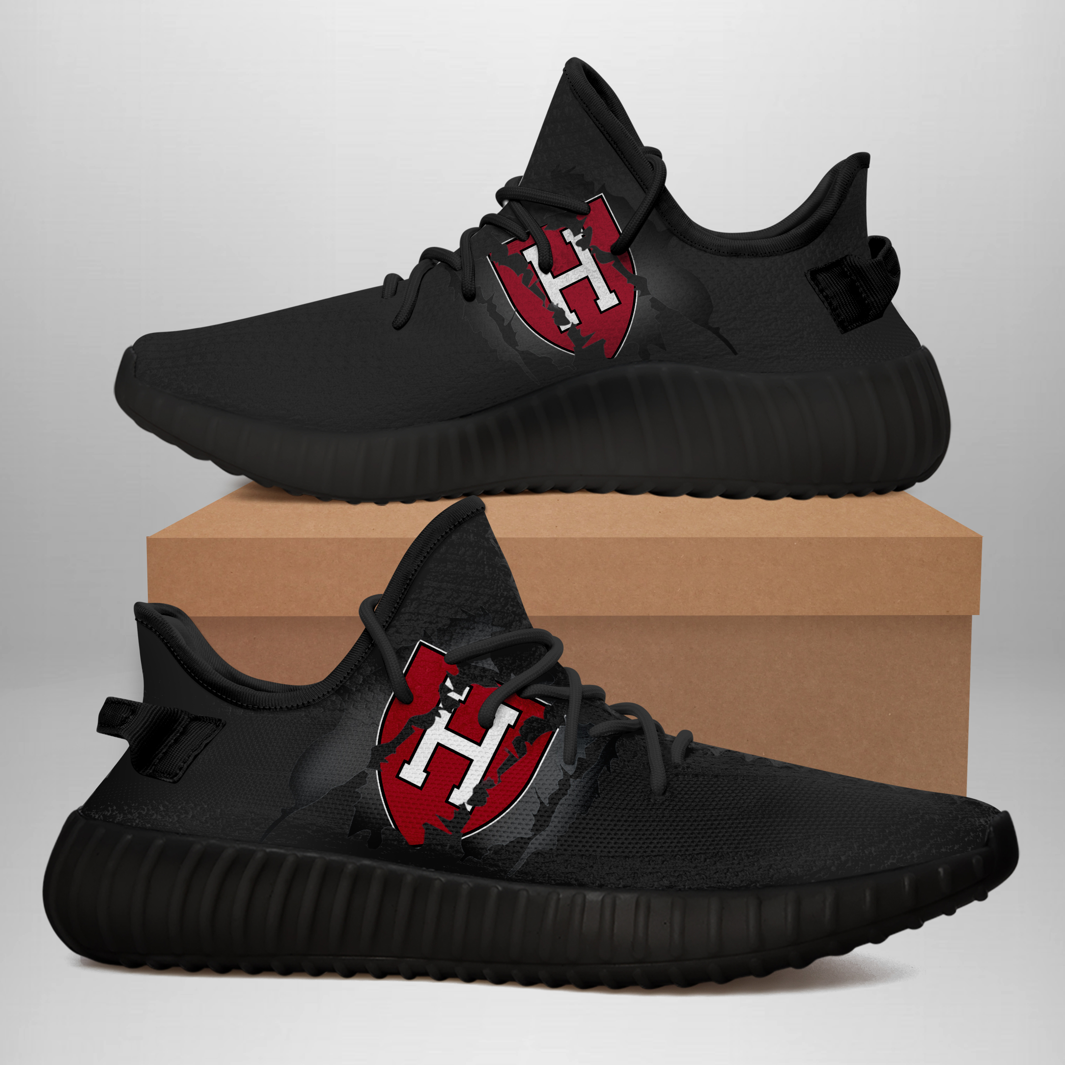 JWFancy Harvard Crimson Yeezy Boost Shoes For Men And Women