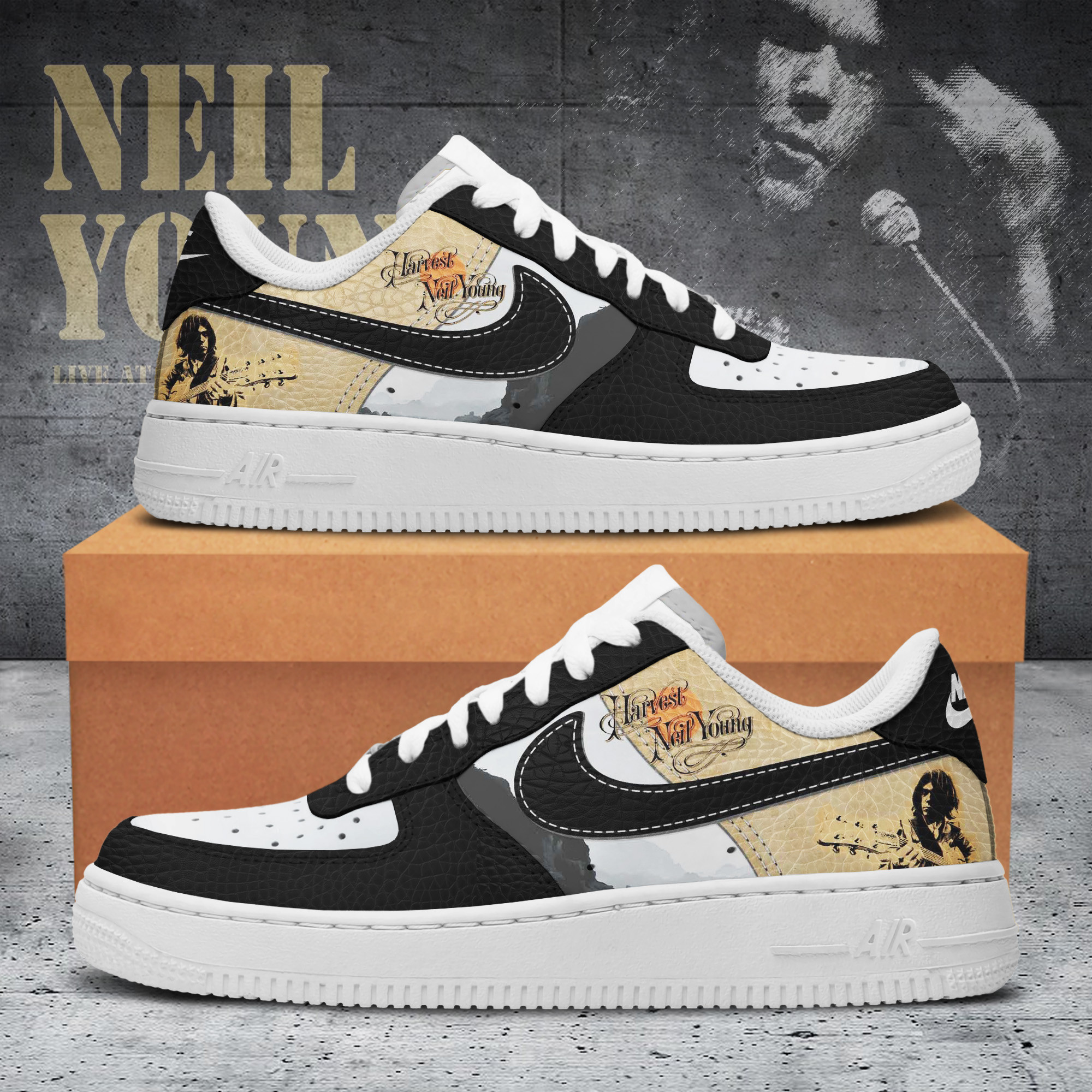 JWFancy Harvest Neil Young Air Low-Top Sneakers Shoes For Men And Women